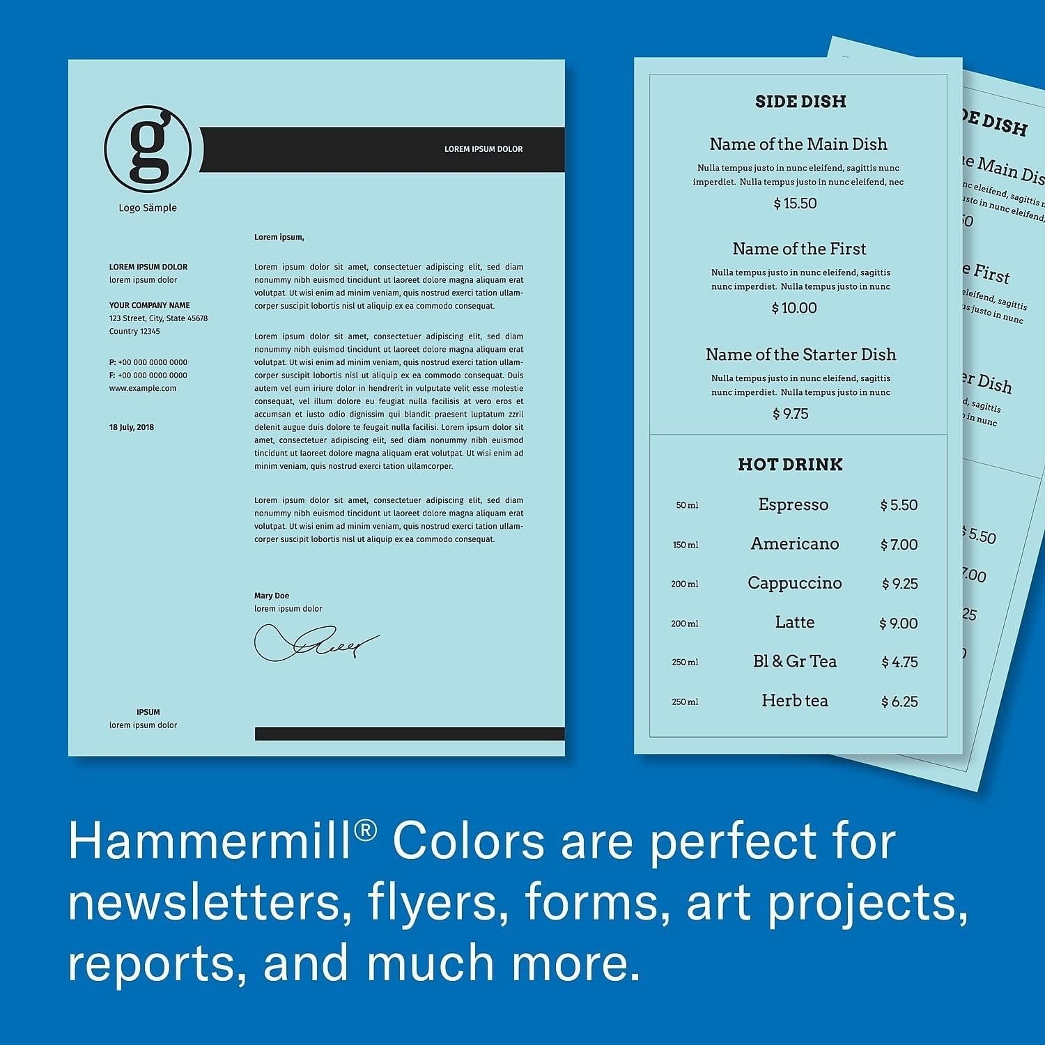 Eco-Friendly Blue Copy Paper – 30% Recycled, 5000 Sheets