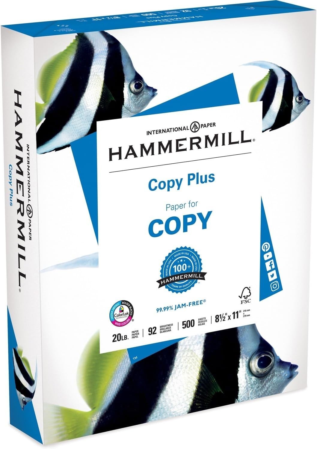 Sustainable 20 lb Copy Plus Printer Paper, 500 Sheets, Acid-Free, Made in USA