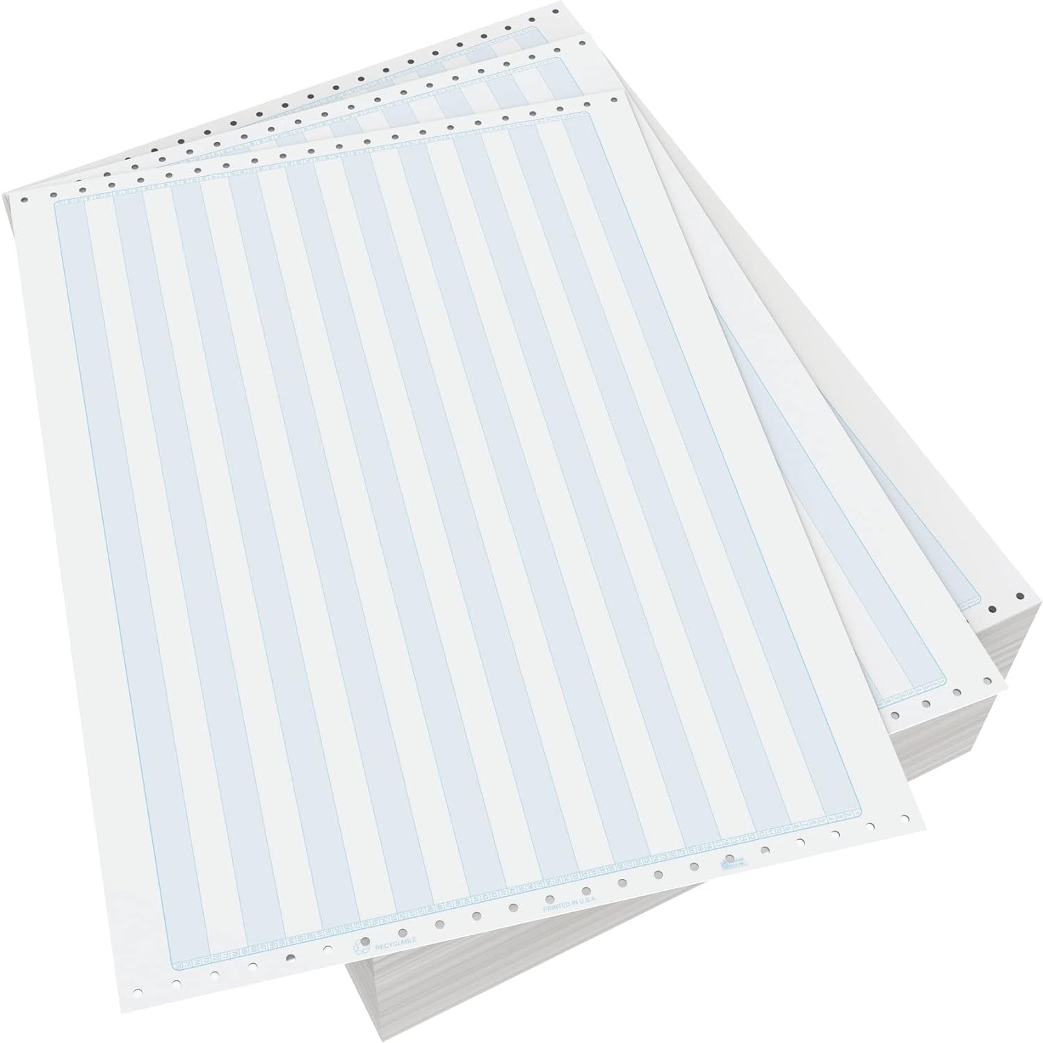 Alliance Continuous Computer Paper 14-7/8″ x 11″ with 1/2″ Green Bar 1