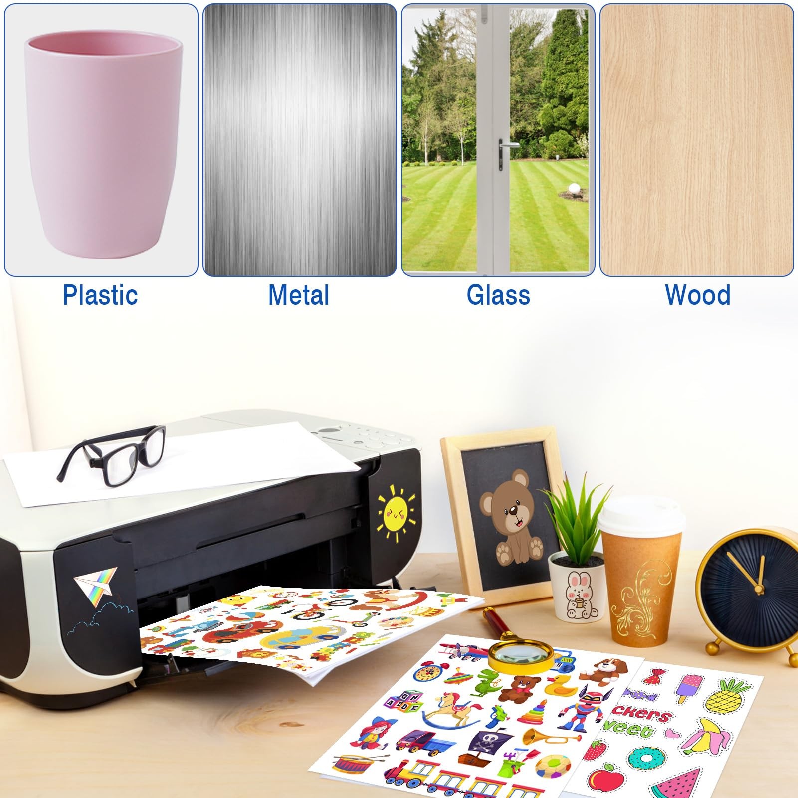 50 Sheets Waterproof Printable Vinyl Decal Paper White A4 Stickers …