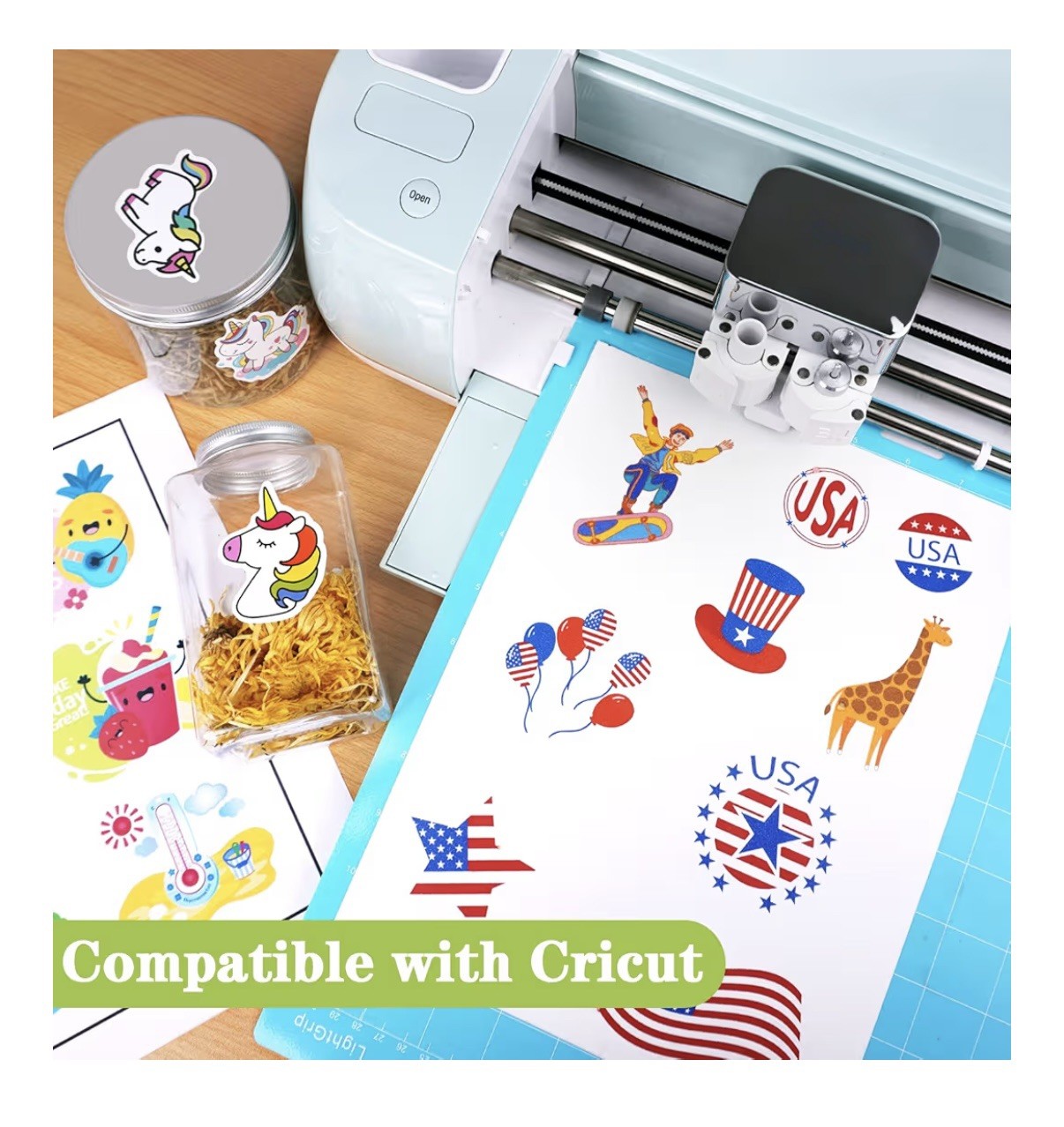 Lzerking Printable Vinyl Sticker Paper for Inkjet Printer 100 Sheets Matte White