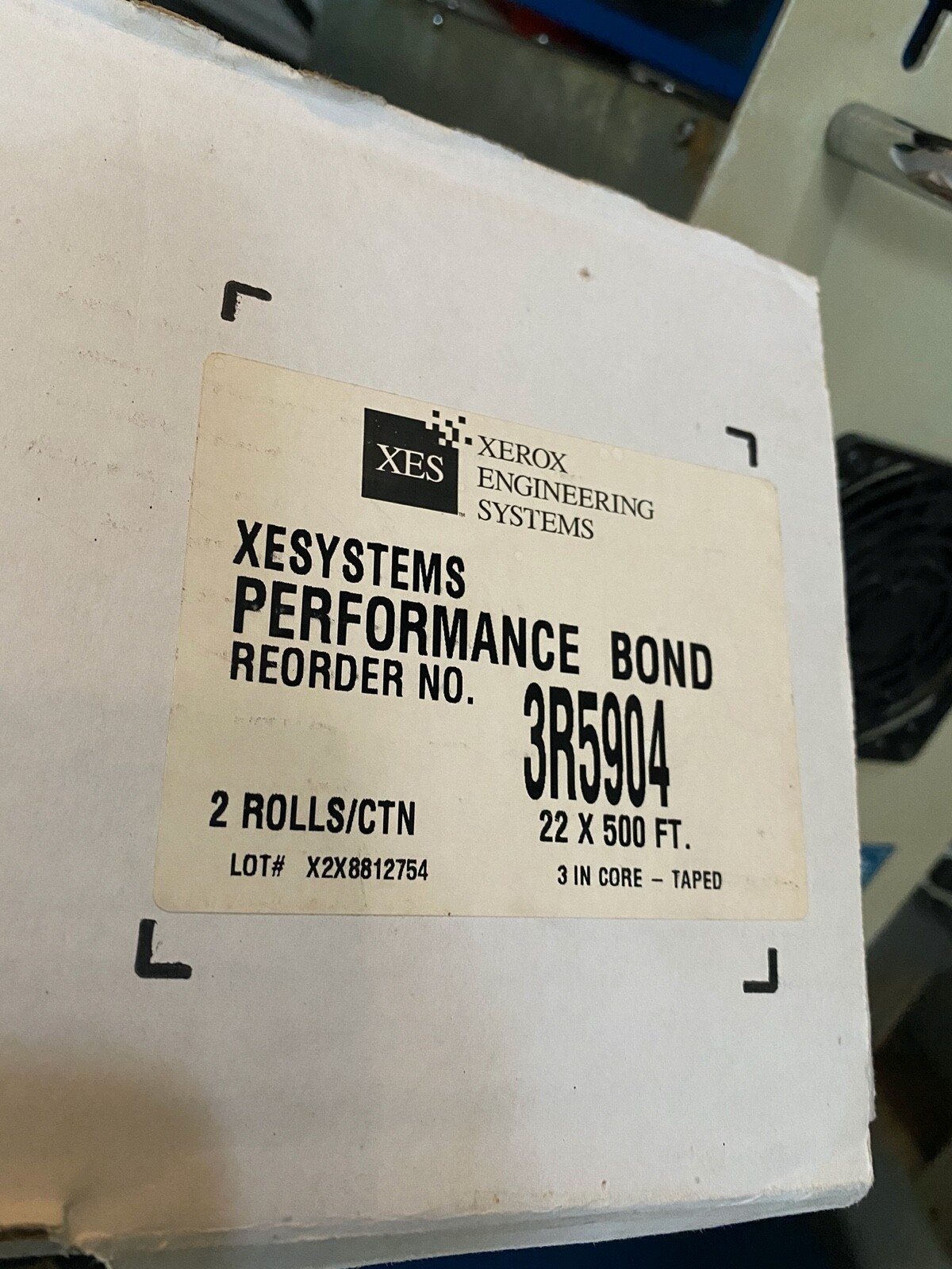 Xerox Xesystems Performance Bond 22″ x 500′ Paper 3R5904 Taped-to-Core 3” Core