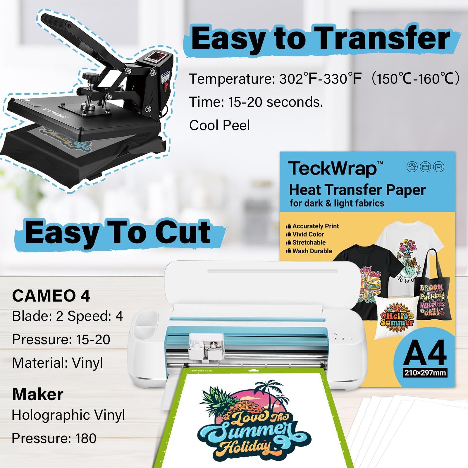 Printable Heat Transfer Paper for T-Shirts 15 Sheets, 8.3″ X 11.7″ Printable …