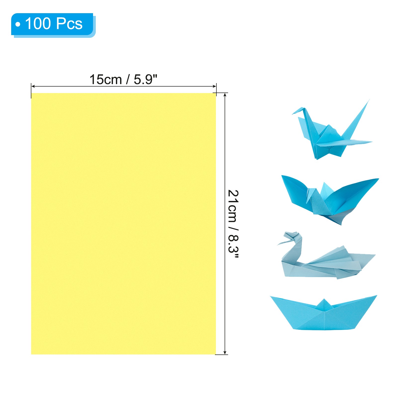 Bright Yellow Photocopy Paper, 100 Sheets A5 8.3×5.9″ 70gsm