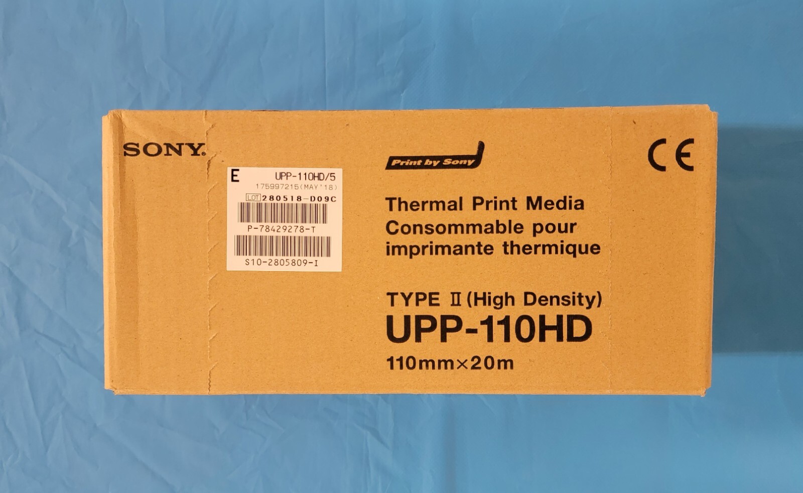 Sony UPP110HD 110 X 20mm Thermal Paper (one box of 10)