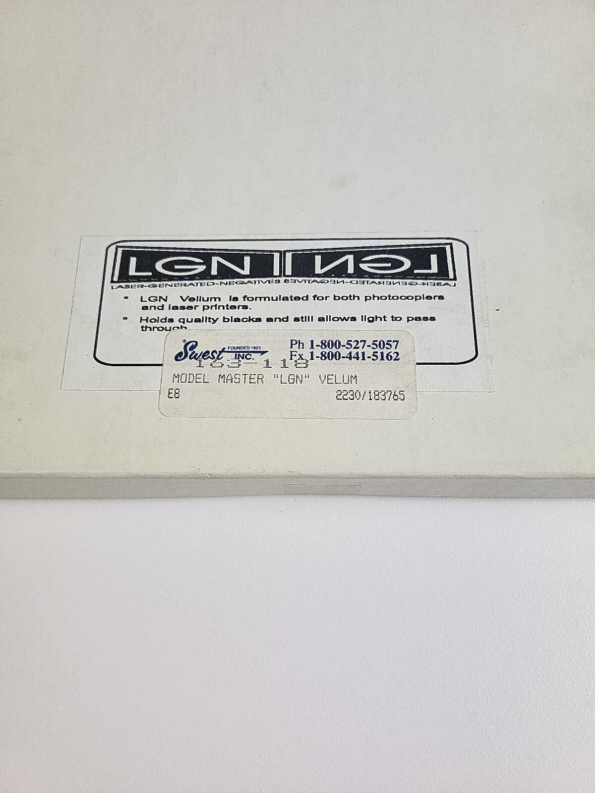 2 x LGN Imaging Paper Vellum 8.5 x 11 – Master Model Inkjet Laser Printers