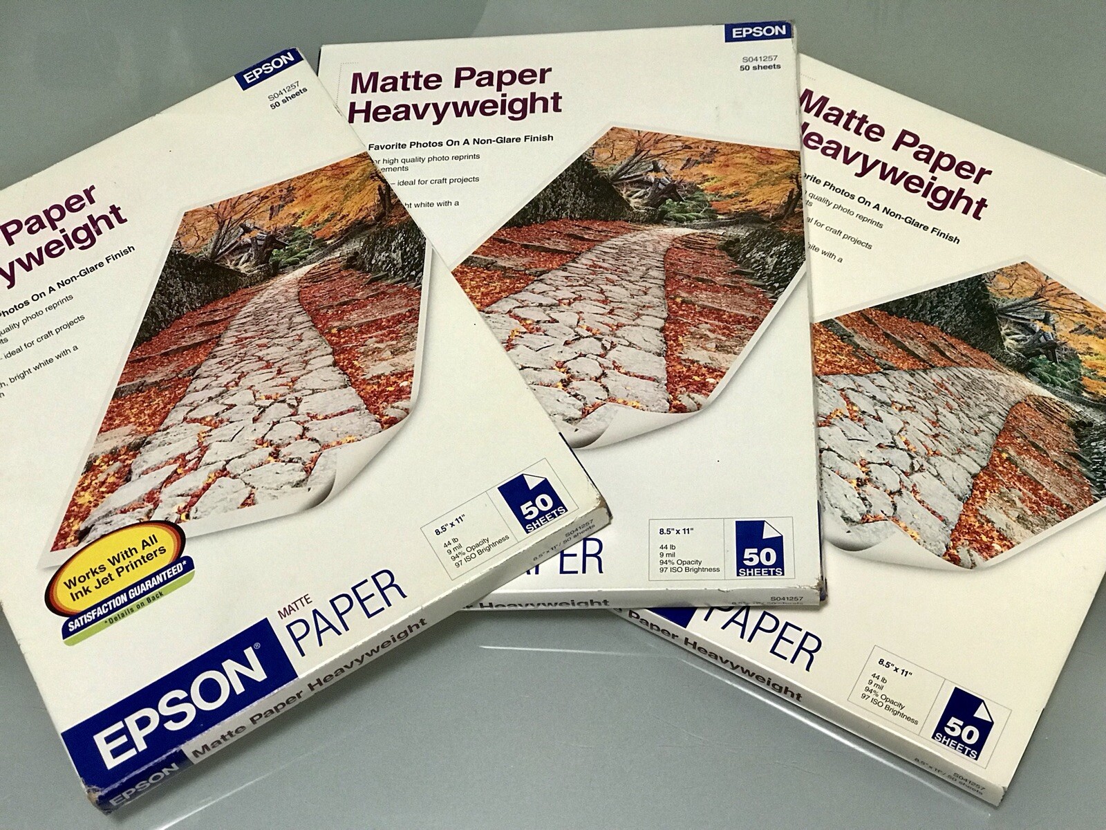 EPSON Heavyweight Matte Photo Paper 8.5″ x 11″ | 3 Packs X 50 Sheets |150 SHEETS