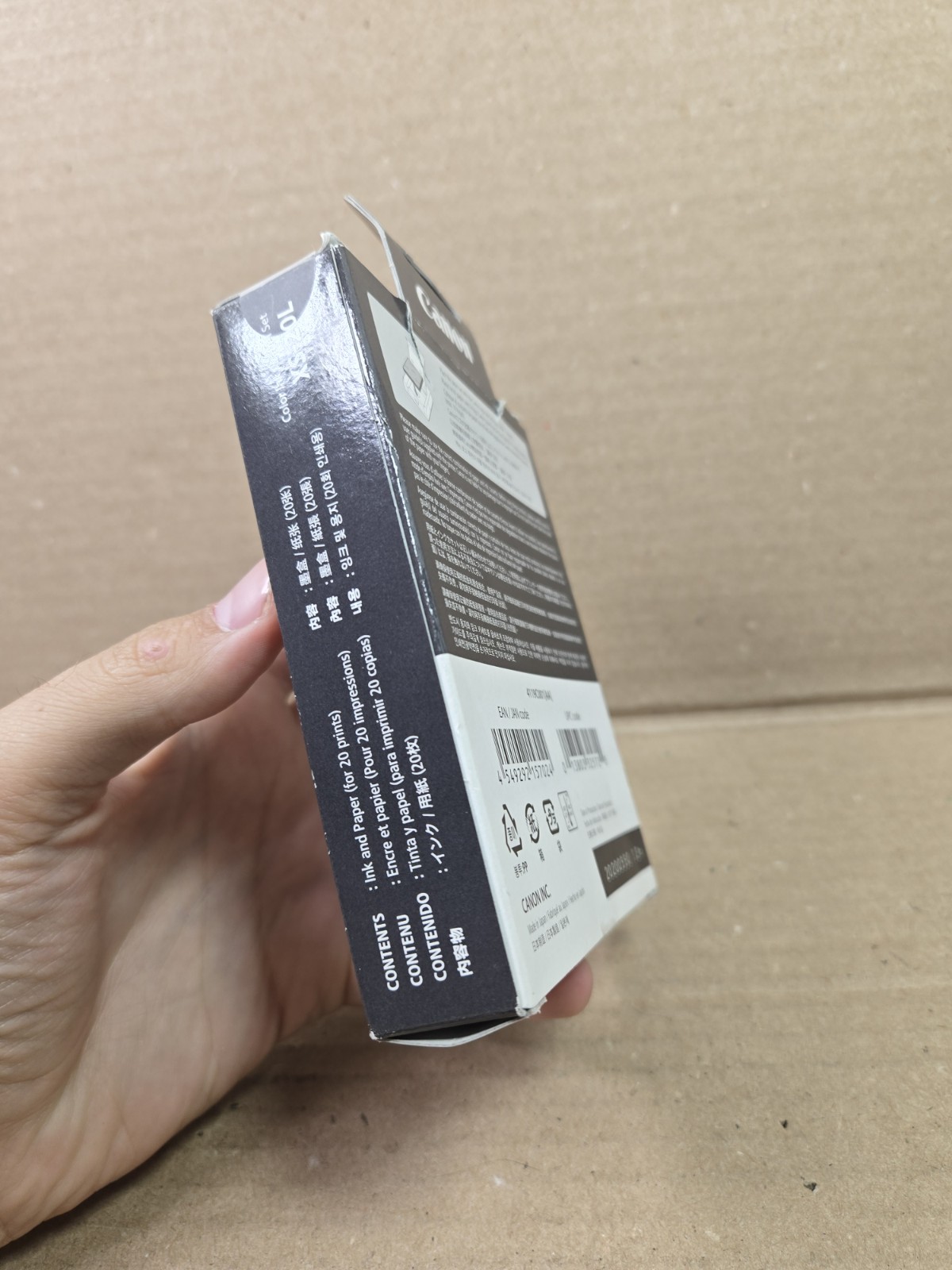 Canon XS-20L Colour Ink Label Set Selphy Square Paper 20 Sheets New Open Box