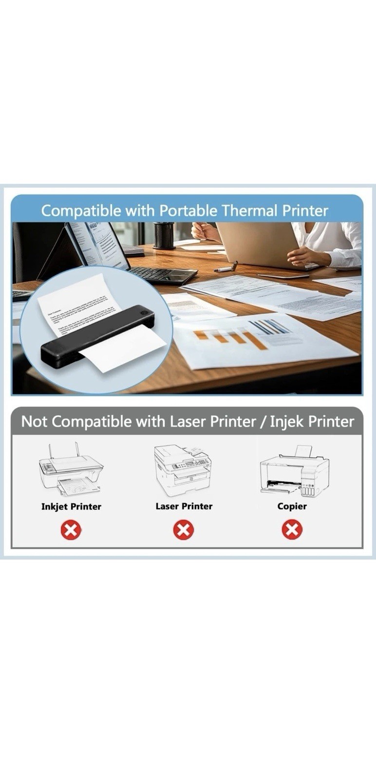 Best Choice Thermal Printer Paper 8.5×11 in 100 Sheets Quick-Drying Waterproof