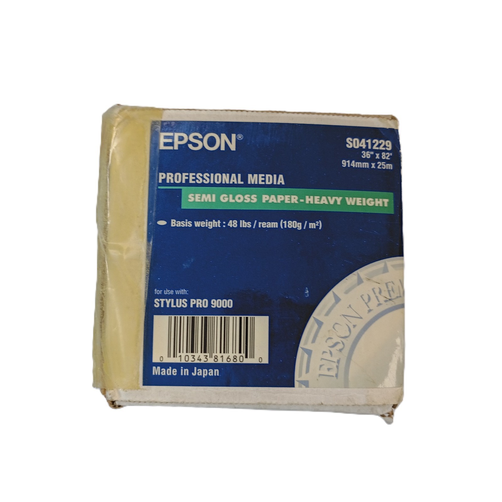 Epson S041229 Heavyweight Semi‑Gloss Paper Roll 36″ x 82′ Wide Format RC Photo