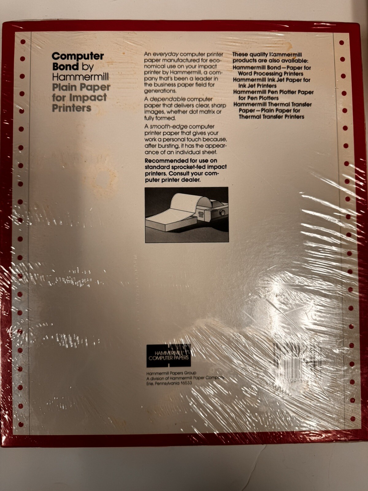 Hammermill Bond Continuous Feed Fanfold 9.5×11 Plain Paper for Impact Printers