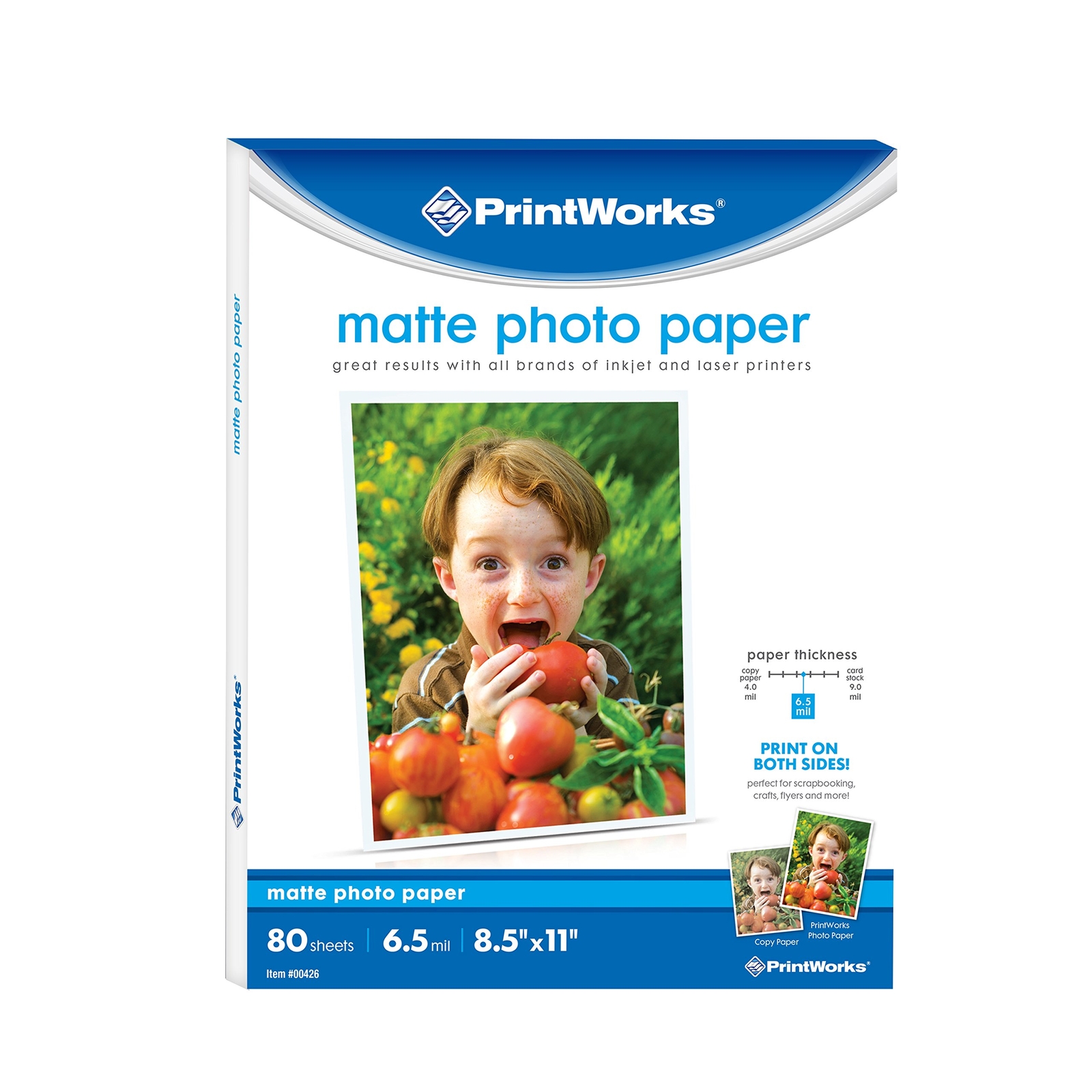 Printworks Matte Photo Paper for Inkjet Printers Printable on Both Sides 80ct