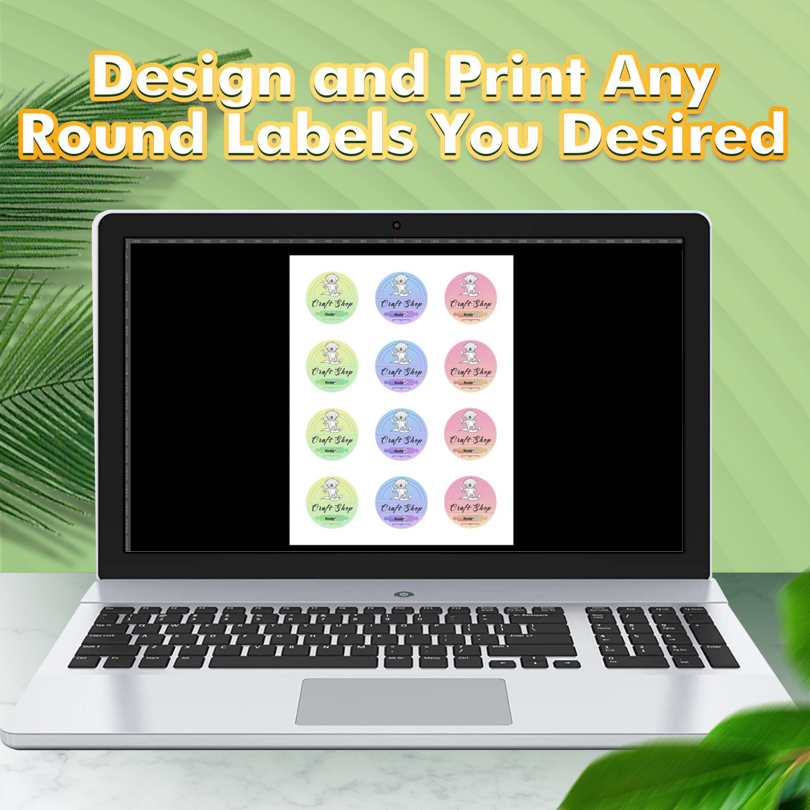 Lot Koala 2 In Round Label Pearl Glossy Sticker Paper for Printers, Circle Label