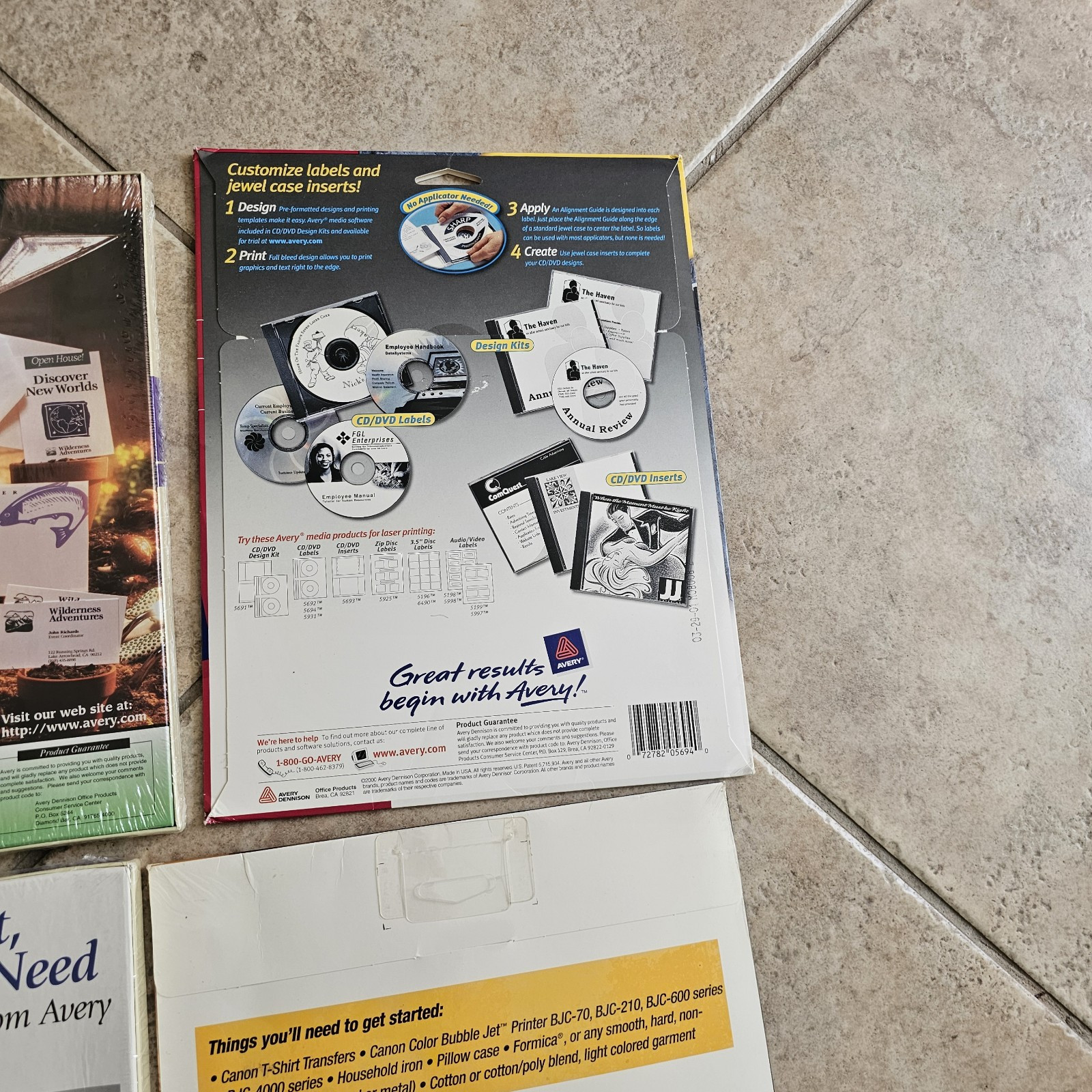 Avery Ink Jet Labels, CD Labels and Canon Iron-On Transfer Paper