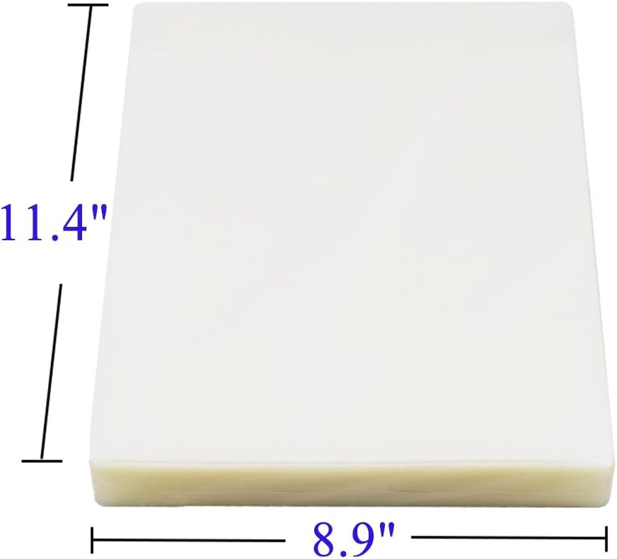 Thermal Laminating Pouches 8.9 x 11.4, 3Mil Thickness, Crystal Clear Finish, 200