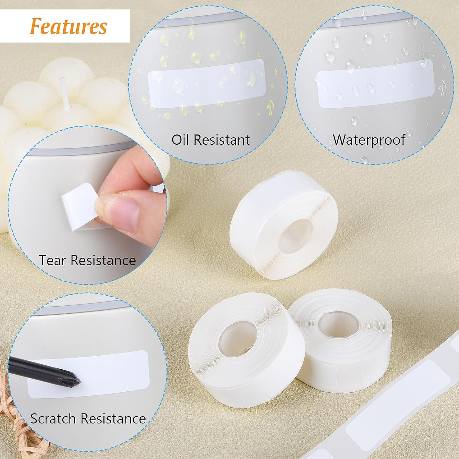 6 Rolls Label Maker Tape 12x40mm D30 Thermal Stickers Waterproof 960 Labels
