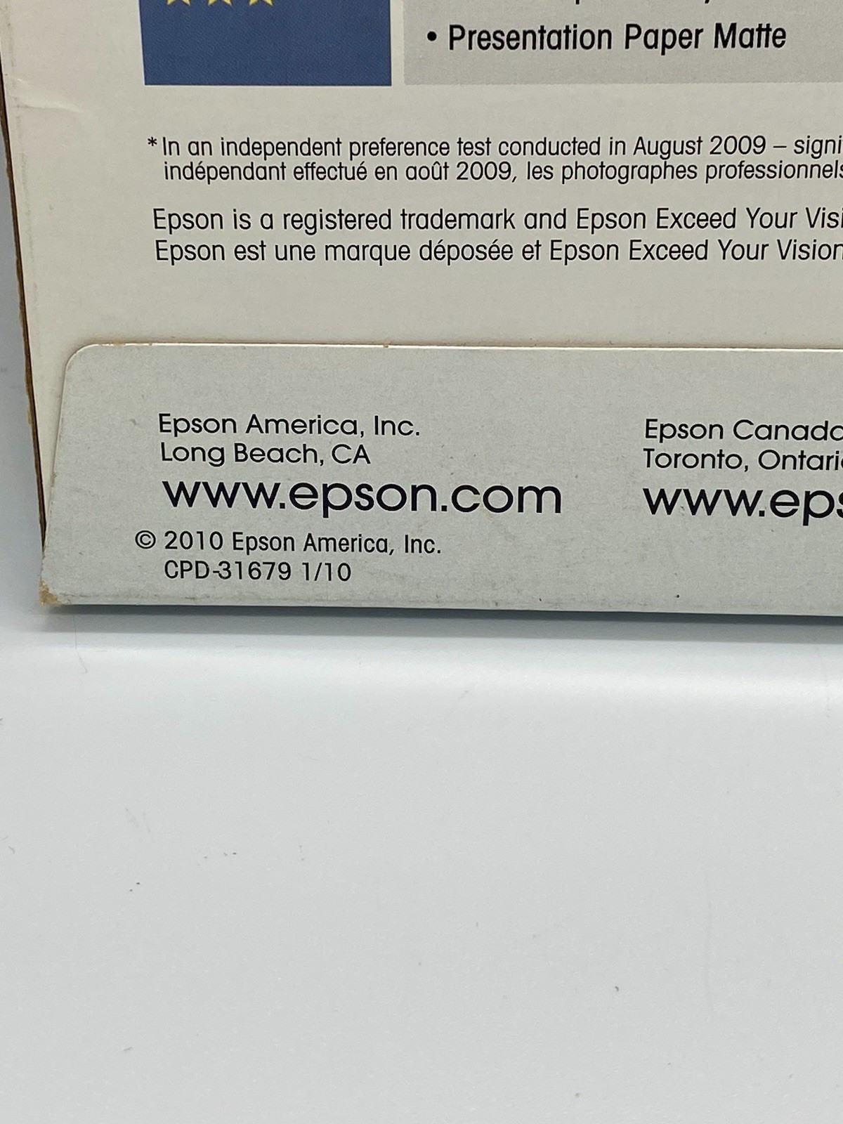 Epson Premium Presentation Paper MATTE 8.5×11 Inch 50 Sheets S041263 New In Box