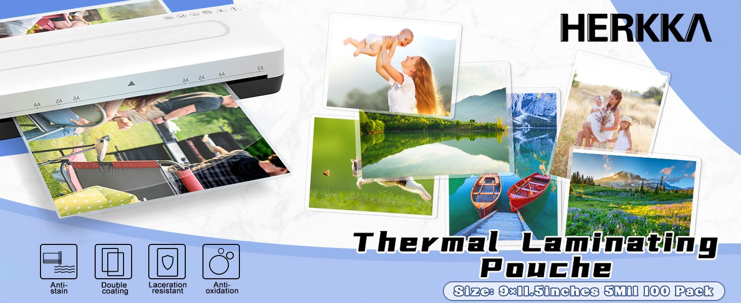 100 Pack Laminating Sheets, Holds 8.5 x 11 Inch Sheets, 5Mil Clear Thermal