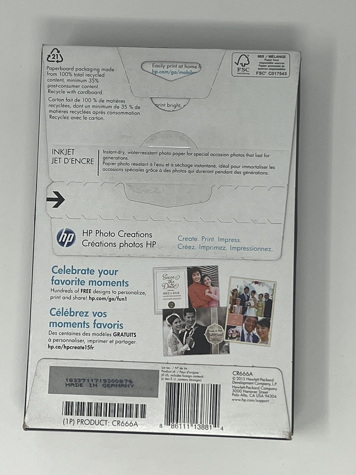 Hewlett Packard CR666A Soft-Gloss Photo Paper