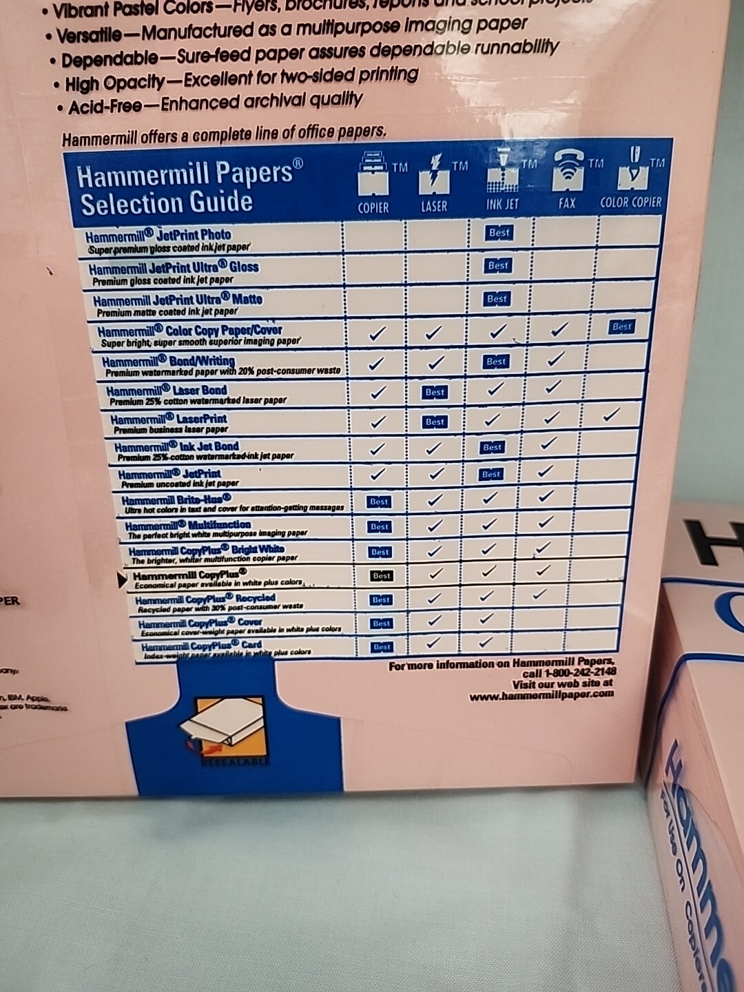 Hammermill CopyPlus Recycled Color Paper 20lb 8-1/2 x 11 PINK 500 Sheets- 2 PKGS