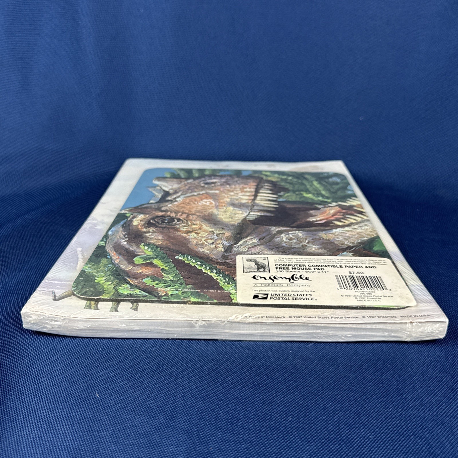 VTG 1997 Dinosaur Printer Paper 100-Pk + MOUSE PAD Sealed USPS Brontosaurus USA