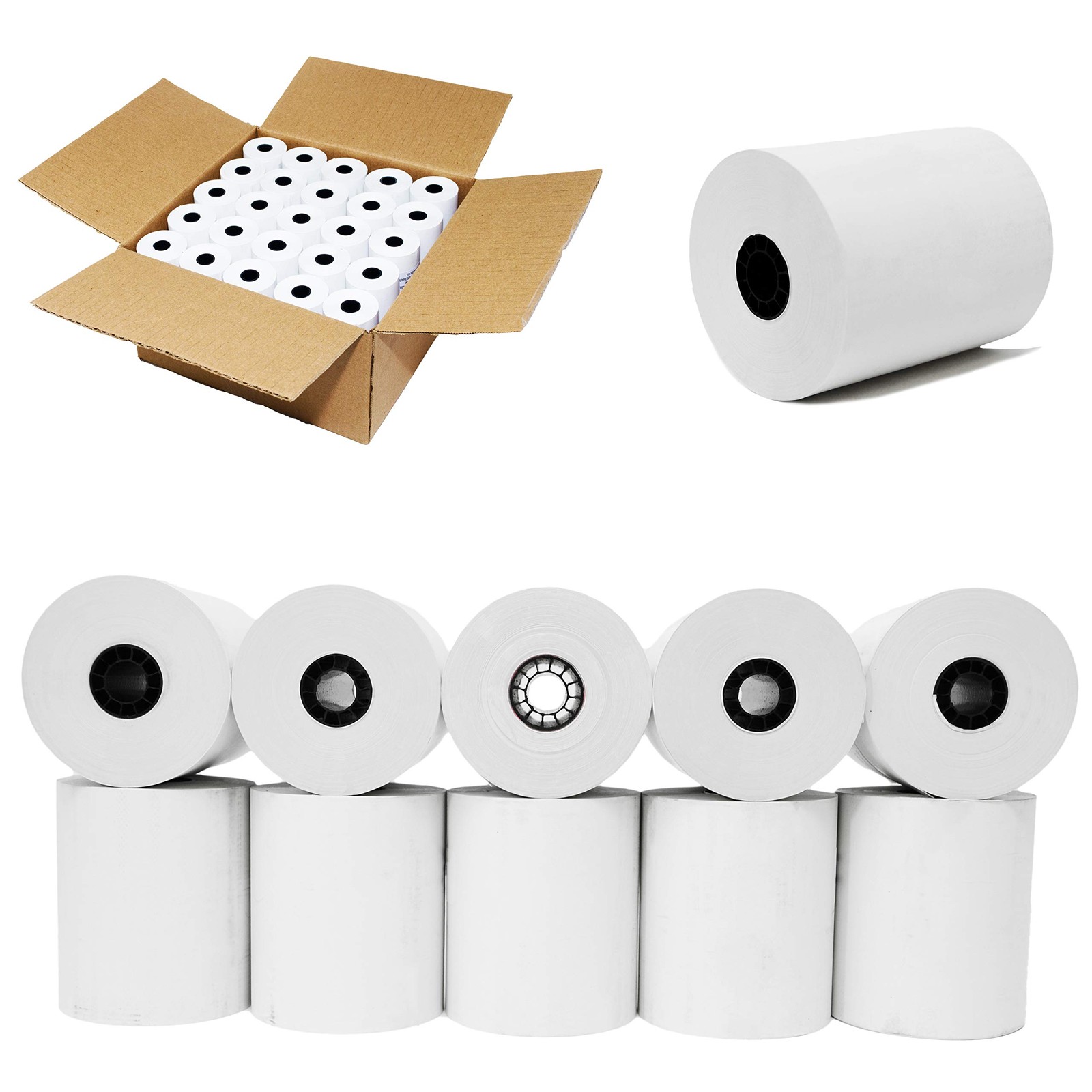 3″ x 150′ 1-Ply Bond 2 Cases – 100 Rolls, White with red warning stripe