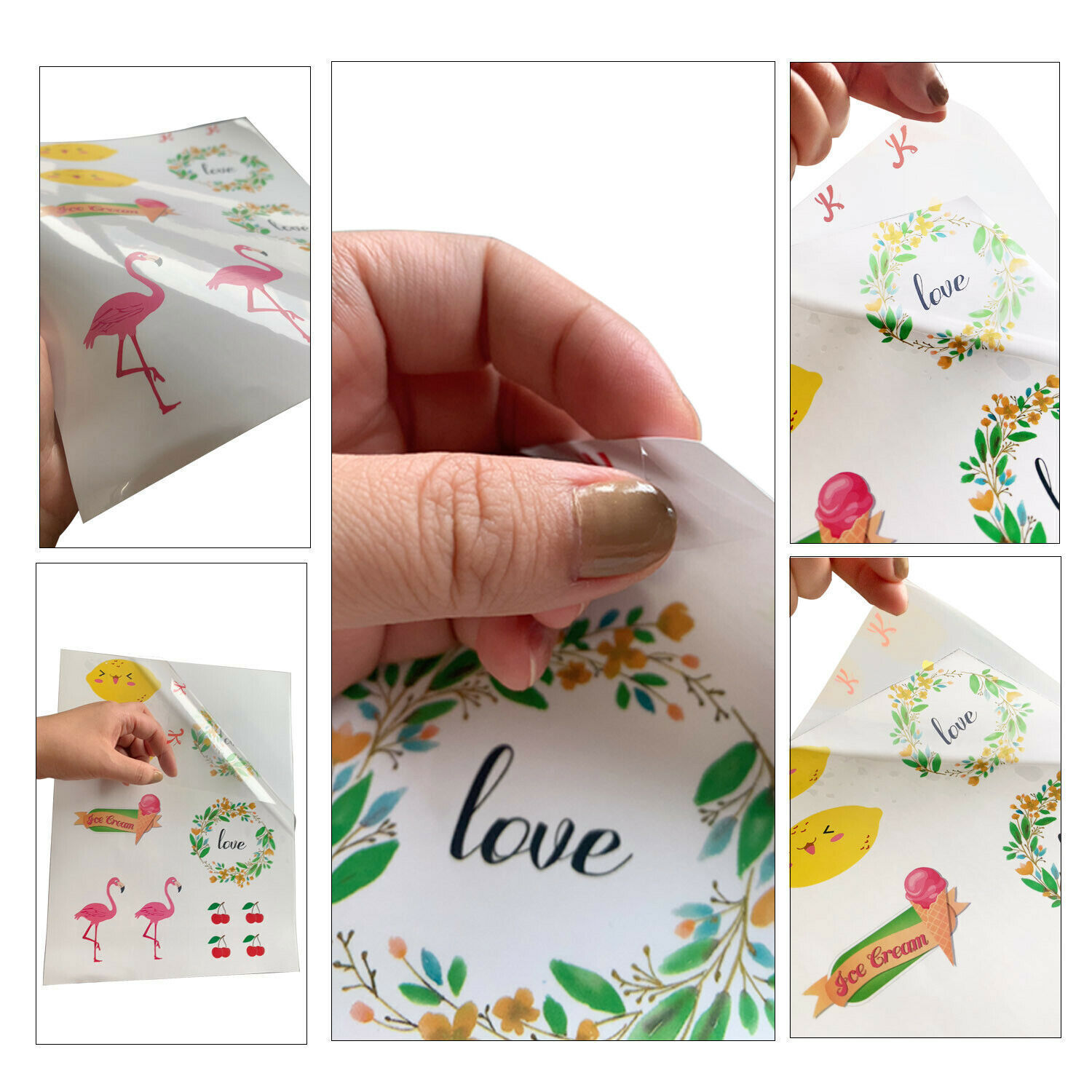 For Laser Printer 8.5×11 Printable Vinyl Sticker Paper Sheet Clear Label Cricut