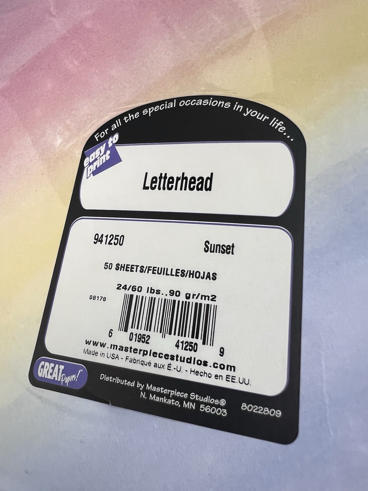 Vintage Letterhead Printer Paper Rainbow Great Papers! ~50 Sheets