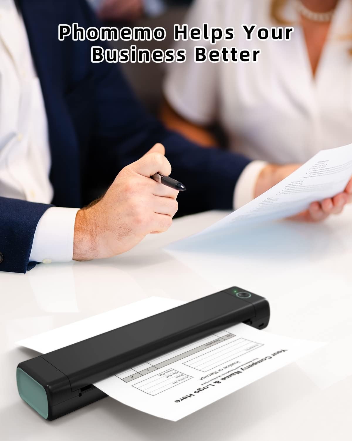 Phomemo Thermal Printer Paper 8.5 x 11 Inch, Advanced 100 Sheets, Black