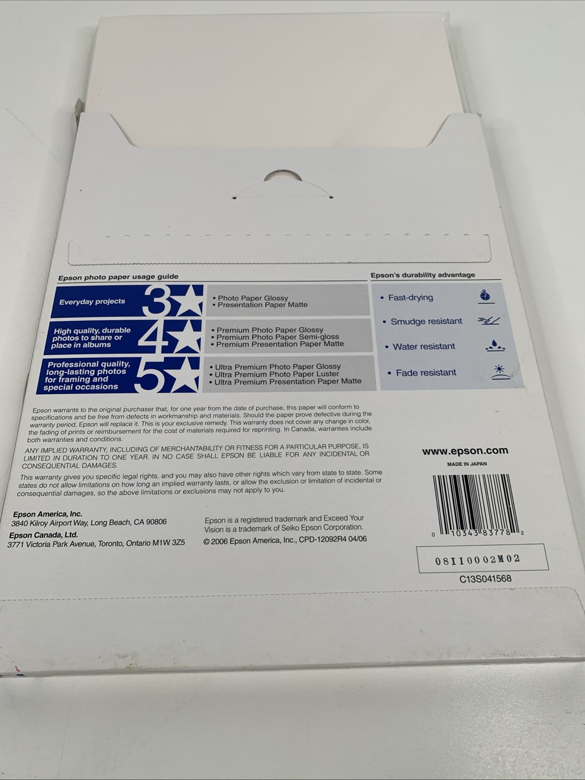 Epson S041257 Matte Paper Premium Presentation 8.5 X 11 Ink Jet – 49 SHEETS