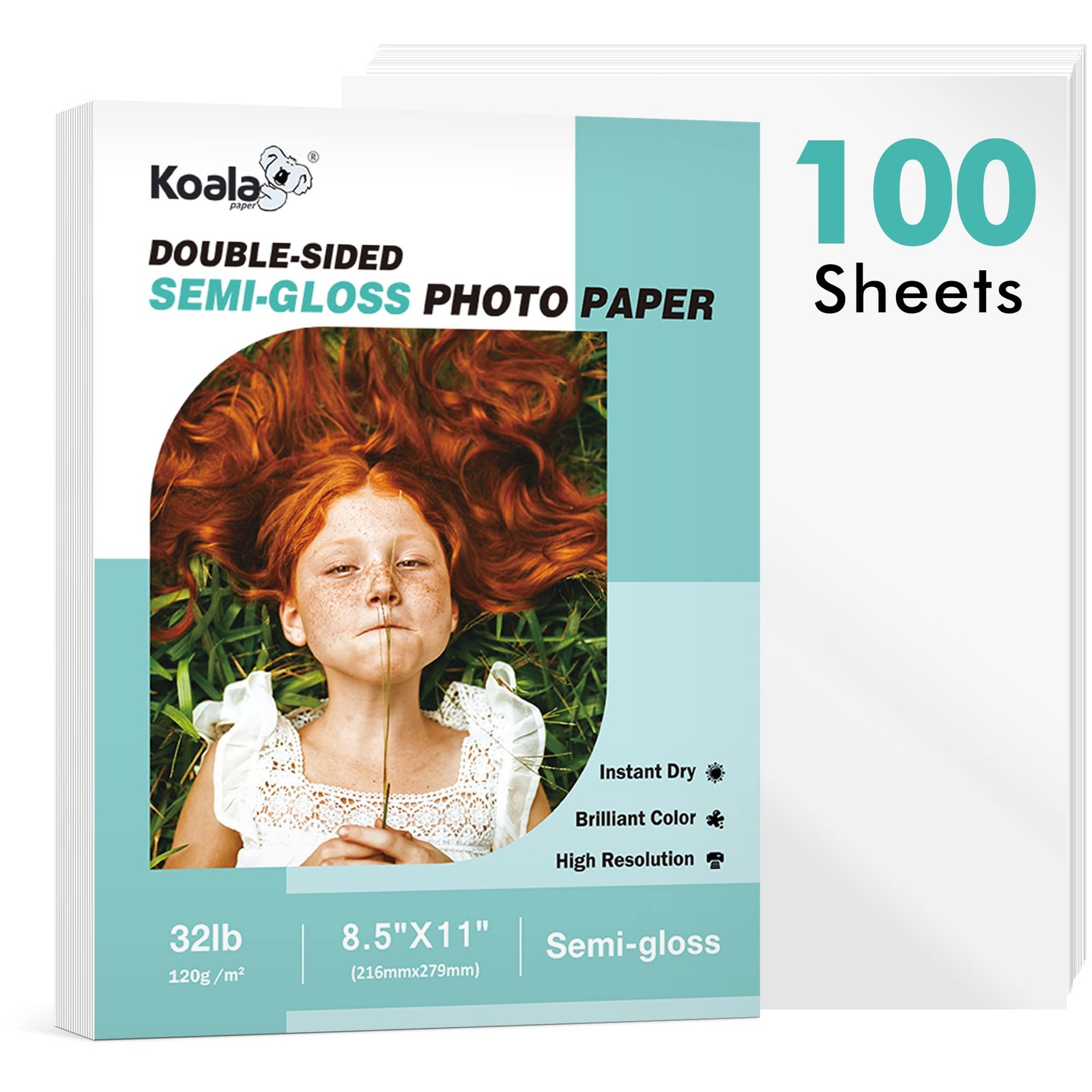 Koala Thin Double Sided SemiGloss Photo Paper 8.5×11 Inch 32LB 100 Sheets