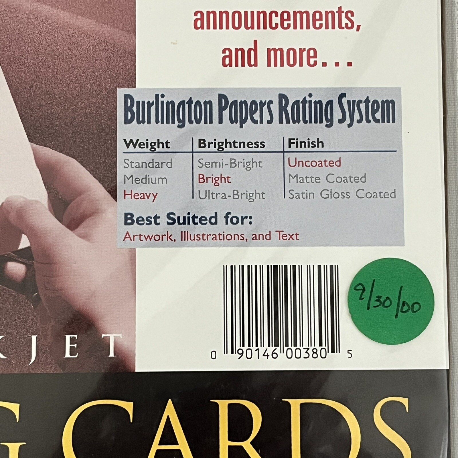 BURLINGTON Ink Jet/Laser 20 Greeting Cards Half Fold 5 1/2″ x 8 1/2″ NEW white