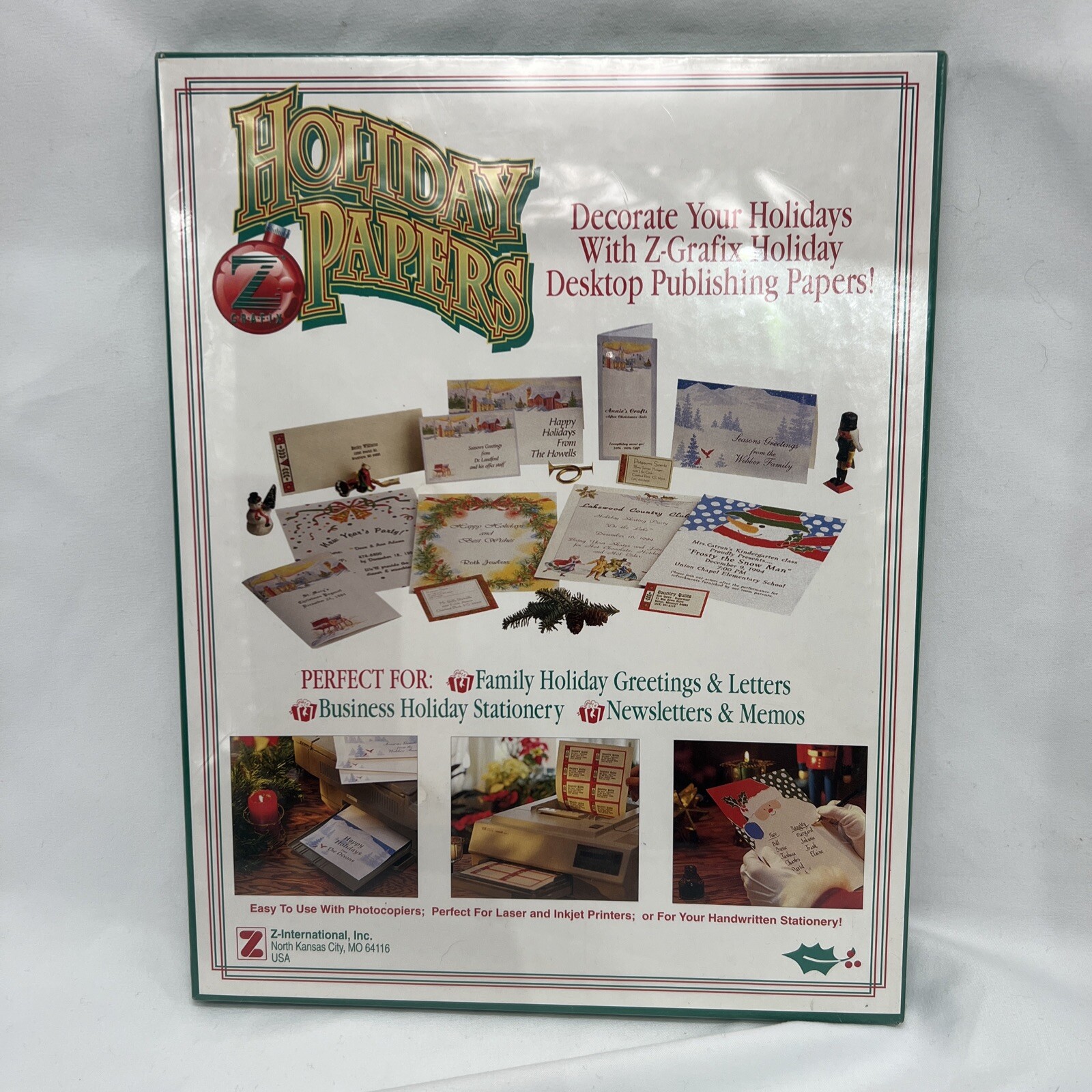 Vintage Z GRAFIX~100 Sheets of 8.5″x11″ HOLIDAY PAPERS for LASER & INJET New