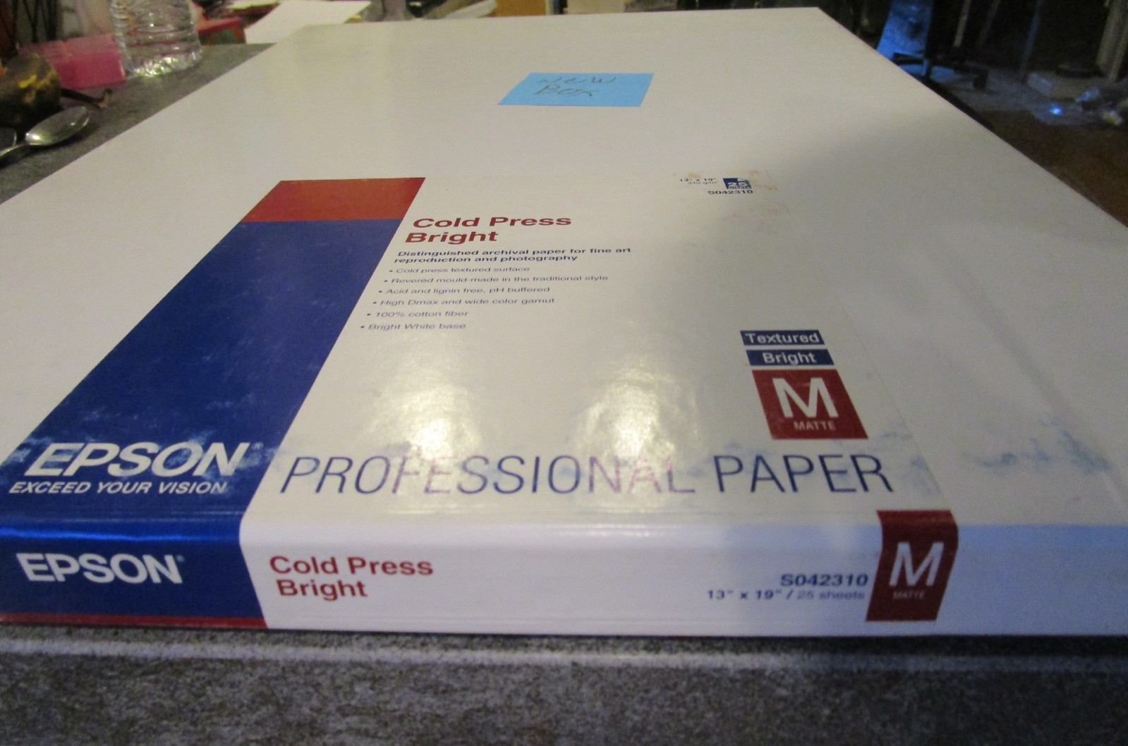 Epson Professional Inkjet Paper 13×19 (25) S042310 NEW 340gsm Cold Press Bright