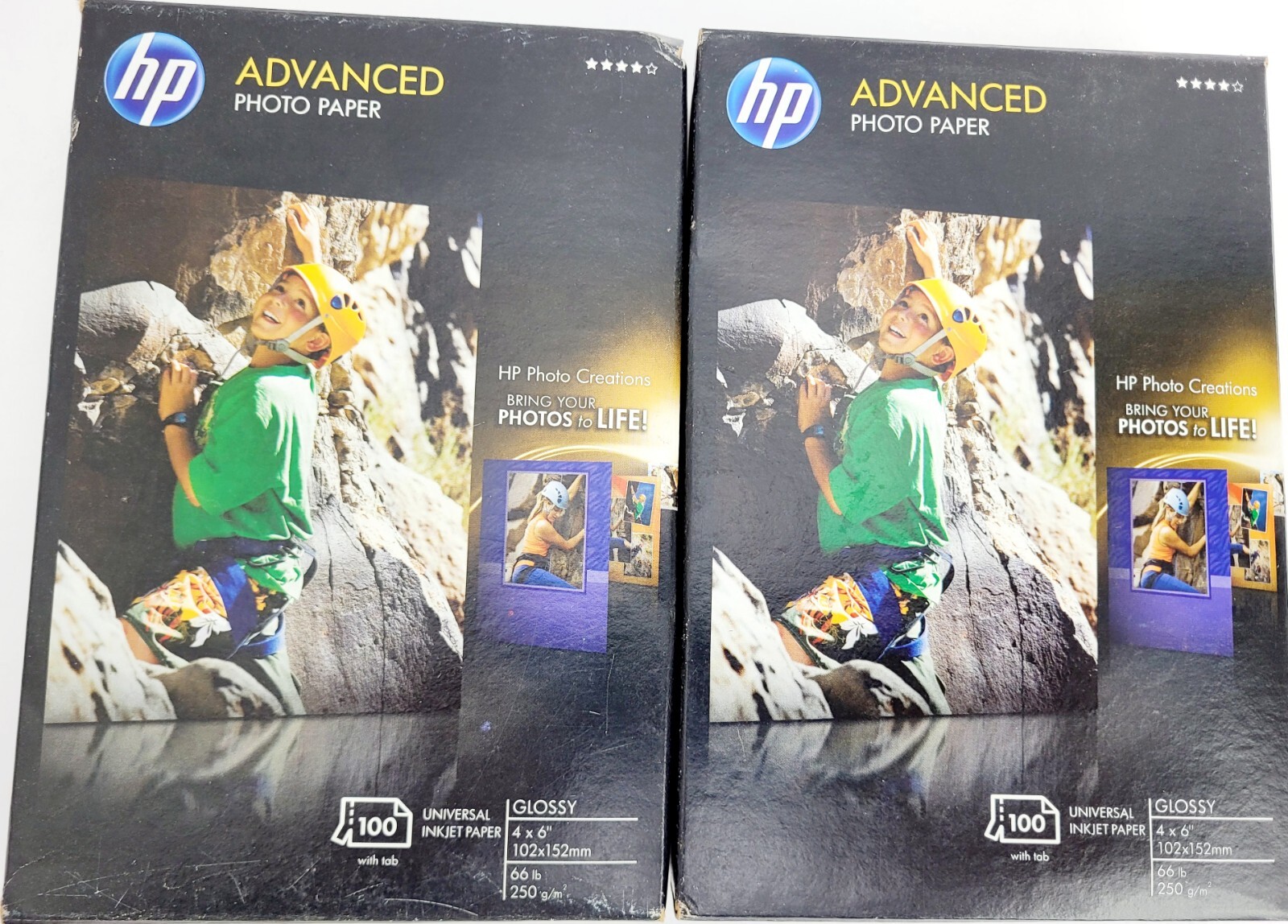 Lot Of 2 NEW Hewlett Packard Q6638A 4 x 6 inch Glossy Printer Paper 100 Sheets E