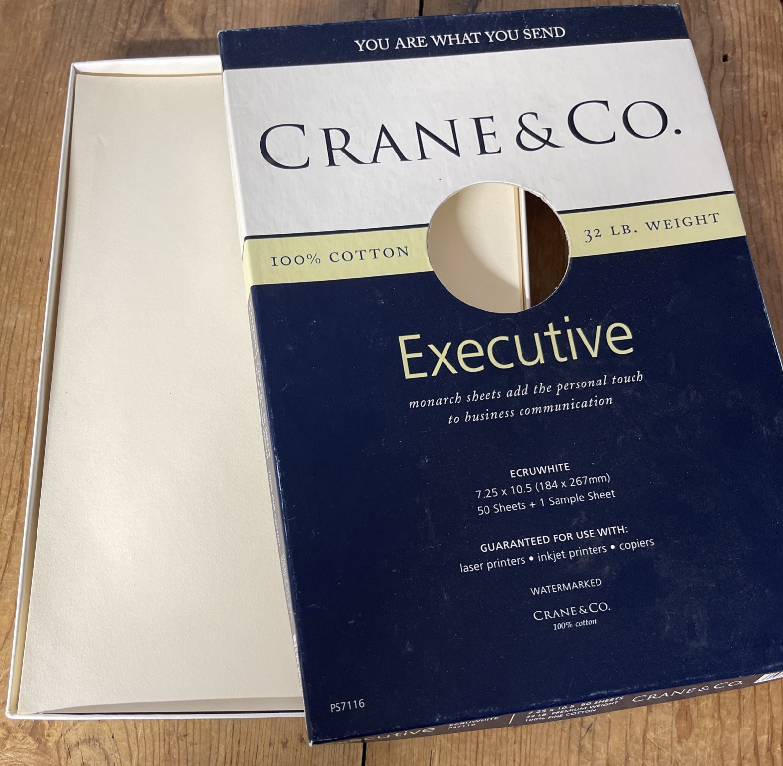 Crane & Co. Executive Premium Weight Ecruwhite 8.5 X 11 Sheets 48 sheets PS7116