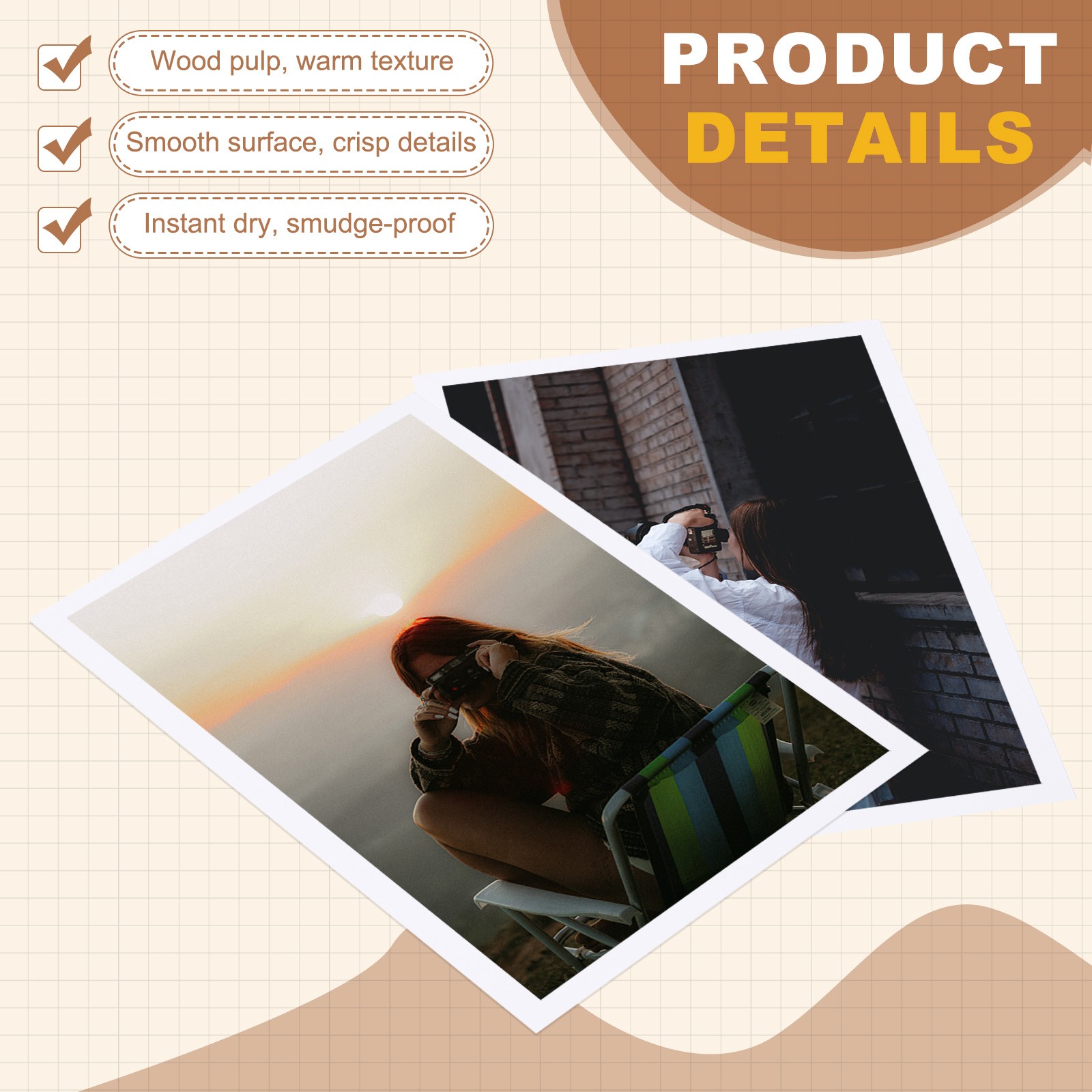 11.7″x8.3″ Glossy Photo Paper, 20 Sheets Inkjet Photo Paper 200GSM for Printer