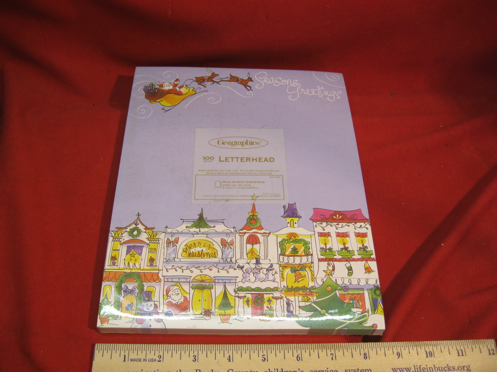 Geographics 47342 Main Street Christmas Letterhead Stationary 100 Count