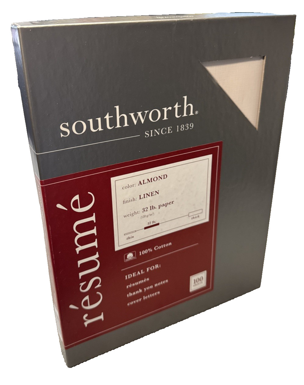 Southworth Parchment Paper 32 lb Almond 100 Bright 8.5 x 11 400 sheets