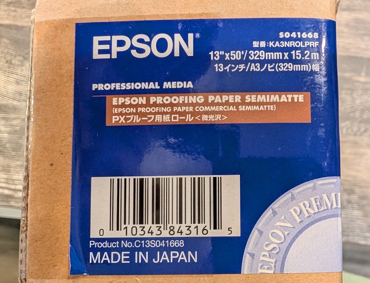 Epson Proofing Paper White Semimatte Roll 13”x50’ New – S041668 KA3NROLPRF