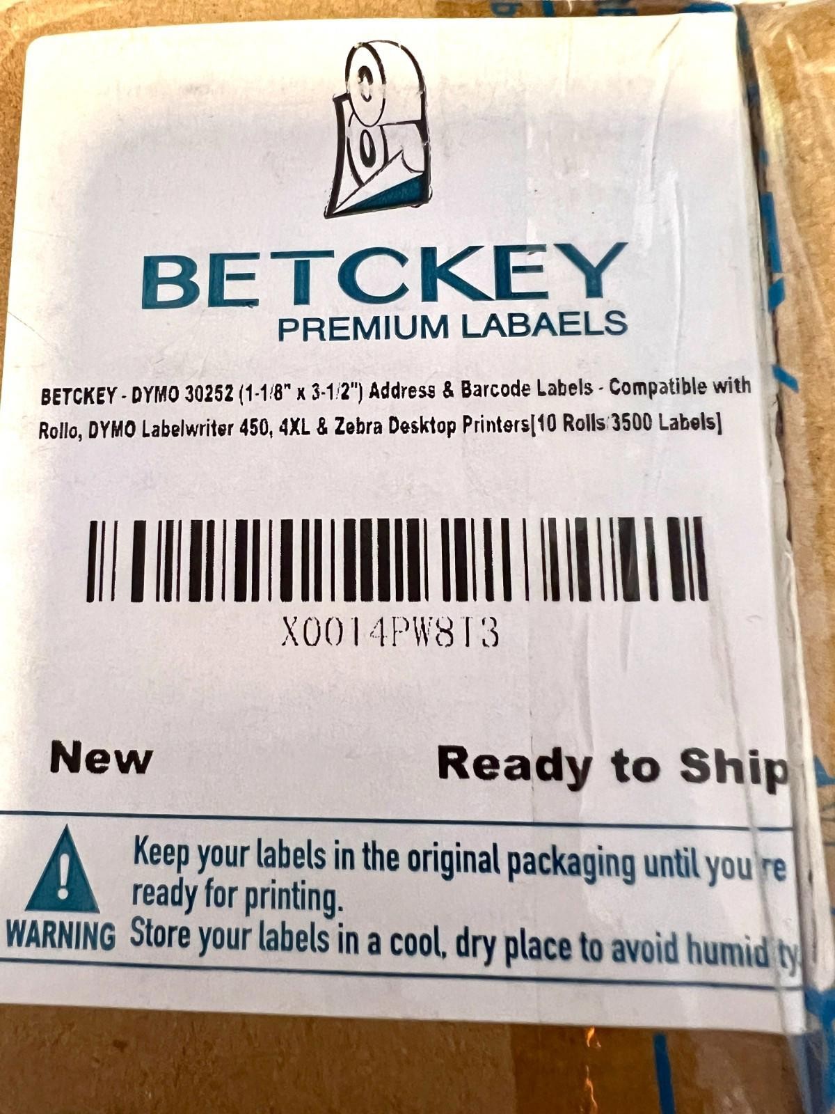 Betckey (20 Rolls) Dymo 30252 Compatable Address Labels 1-1/8 X 3-1/2