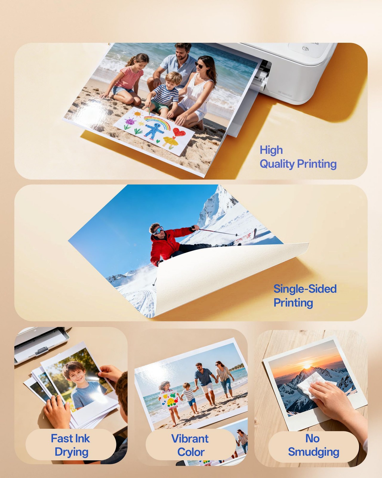 Thin Glossy Inkjet Paper 8.5×11 Inches, 110 Sheets brochure paper, 115gsm Pho…