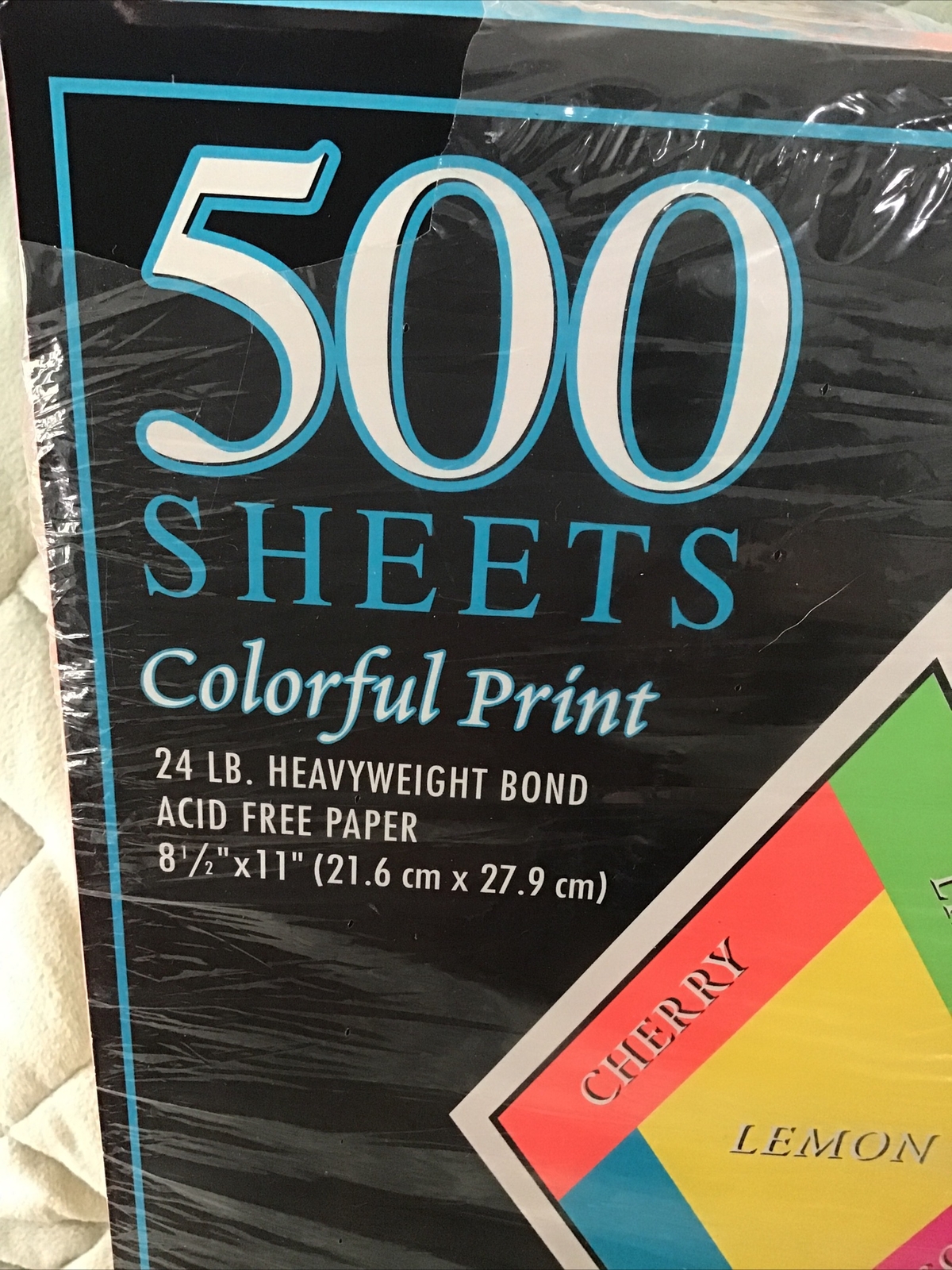 Open Pkg Pen-Tab Industries, Inc. Heavyweight Bond Bright Shades 8.5 x 11” Paper