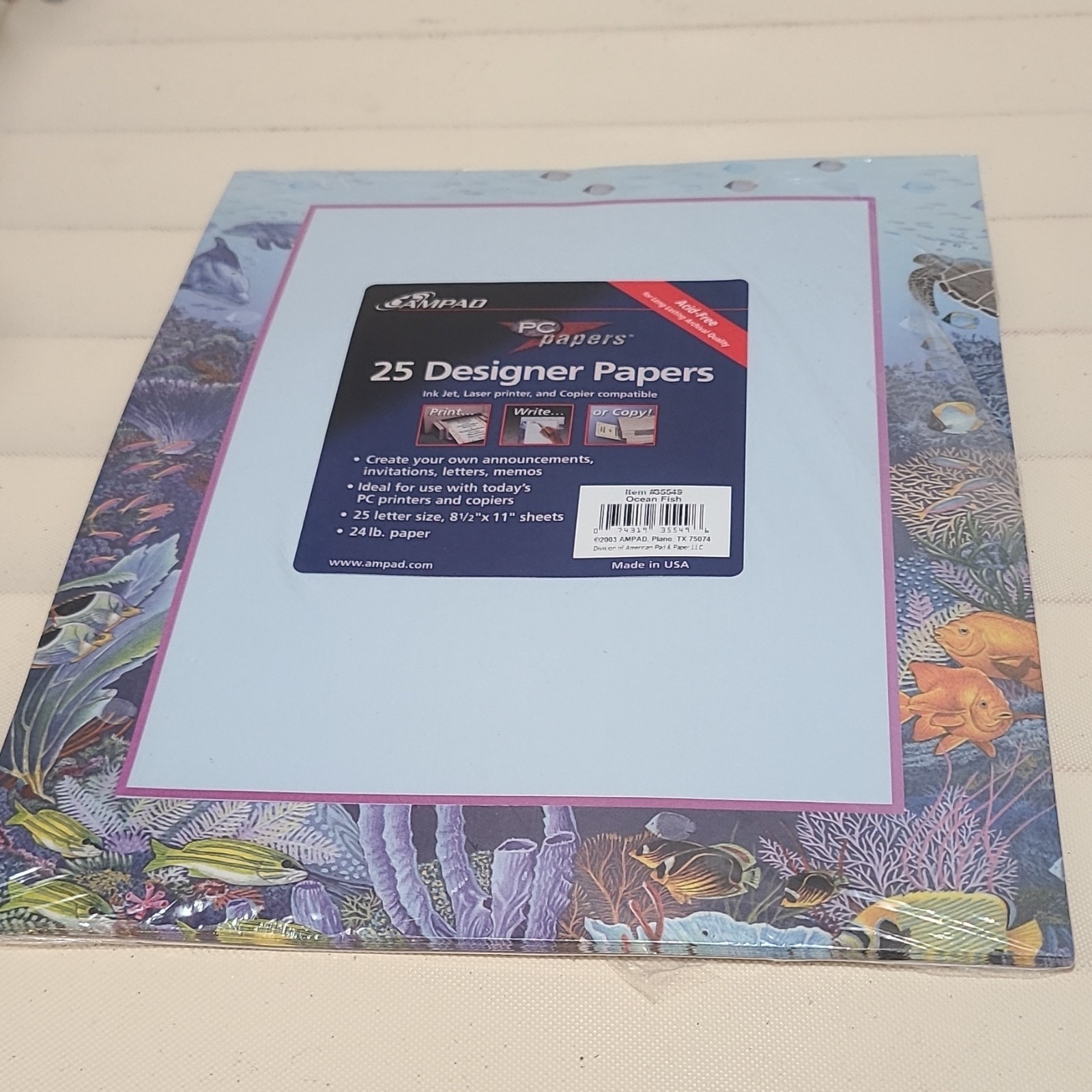 Ampad PC Papers Ocean Fish Designer Paper Letter 8.5×11 24lb Matte 35549
