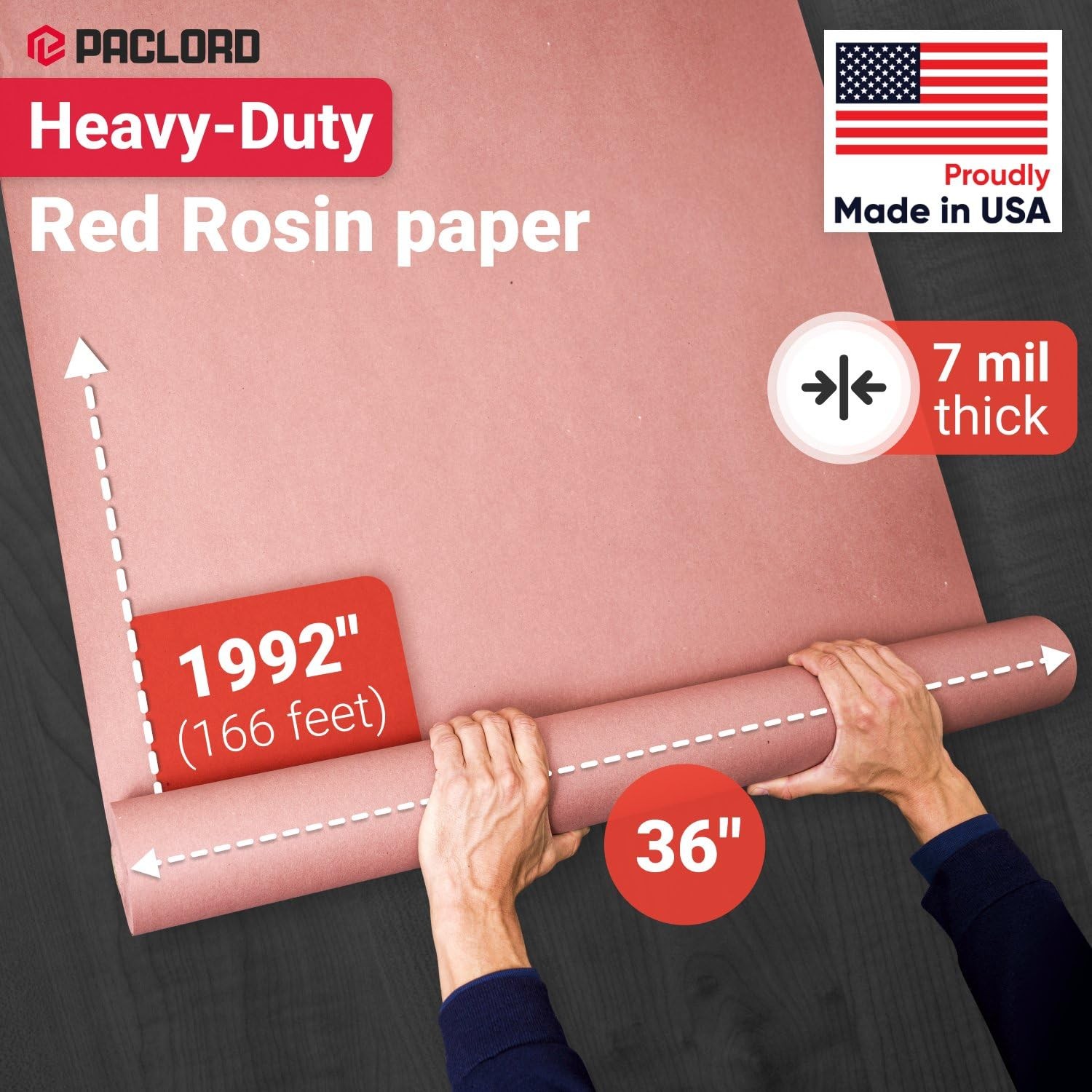 Paclord Red Floor Protection Paper Roll 36″ x 166′