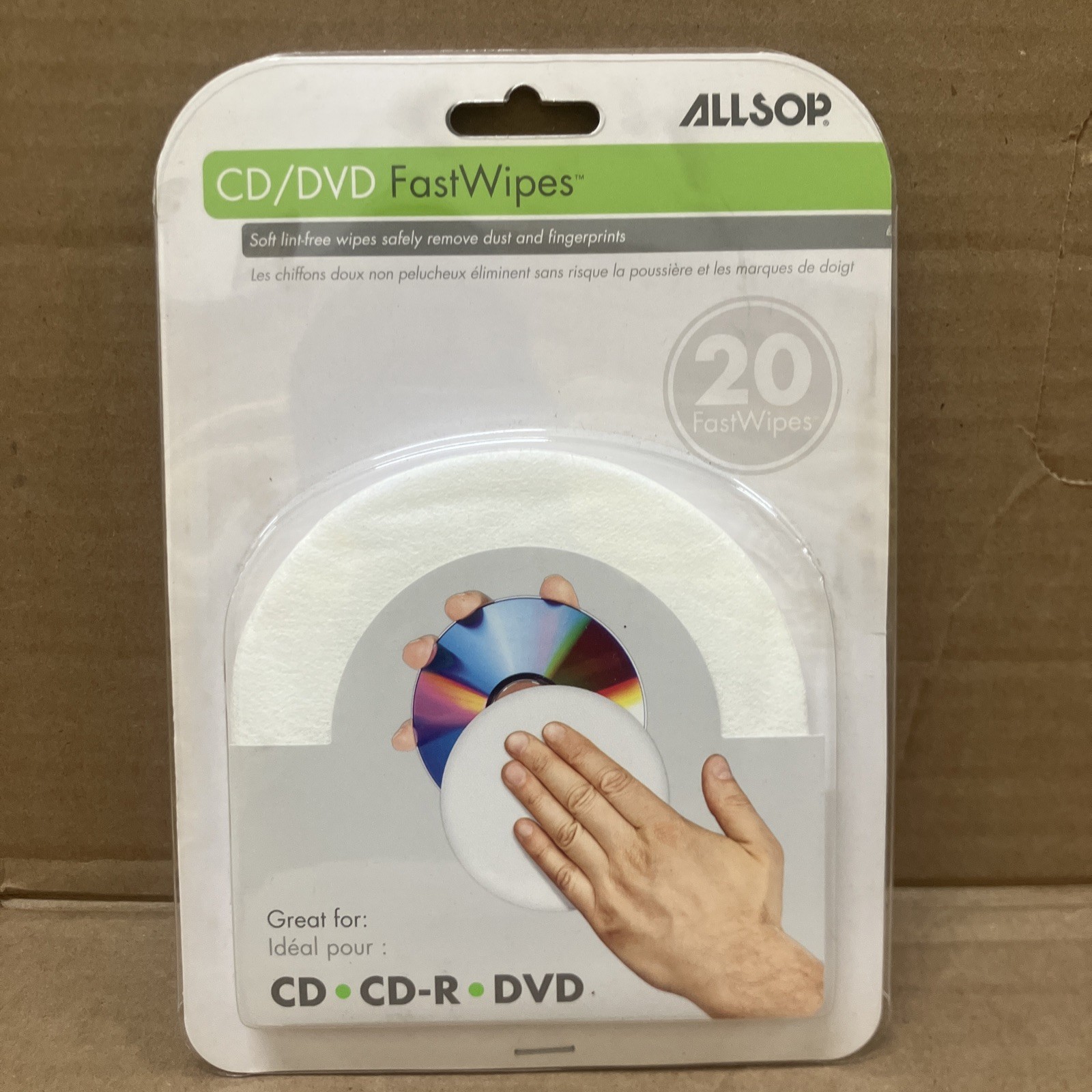 Allsop 50100 Fastwipes CD/DVD Cleaning Cloth Lint Free 20 Pack [New Cleaner]