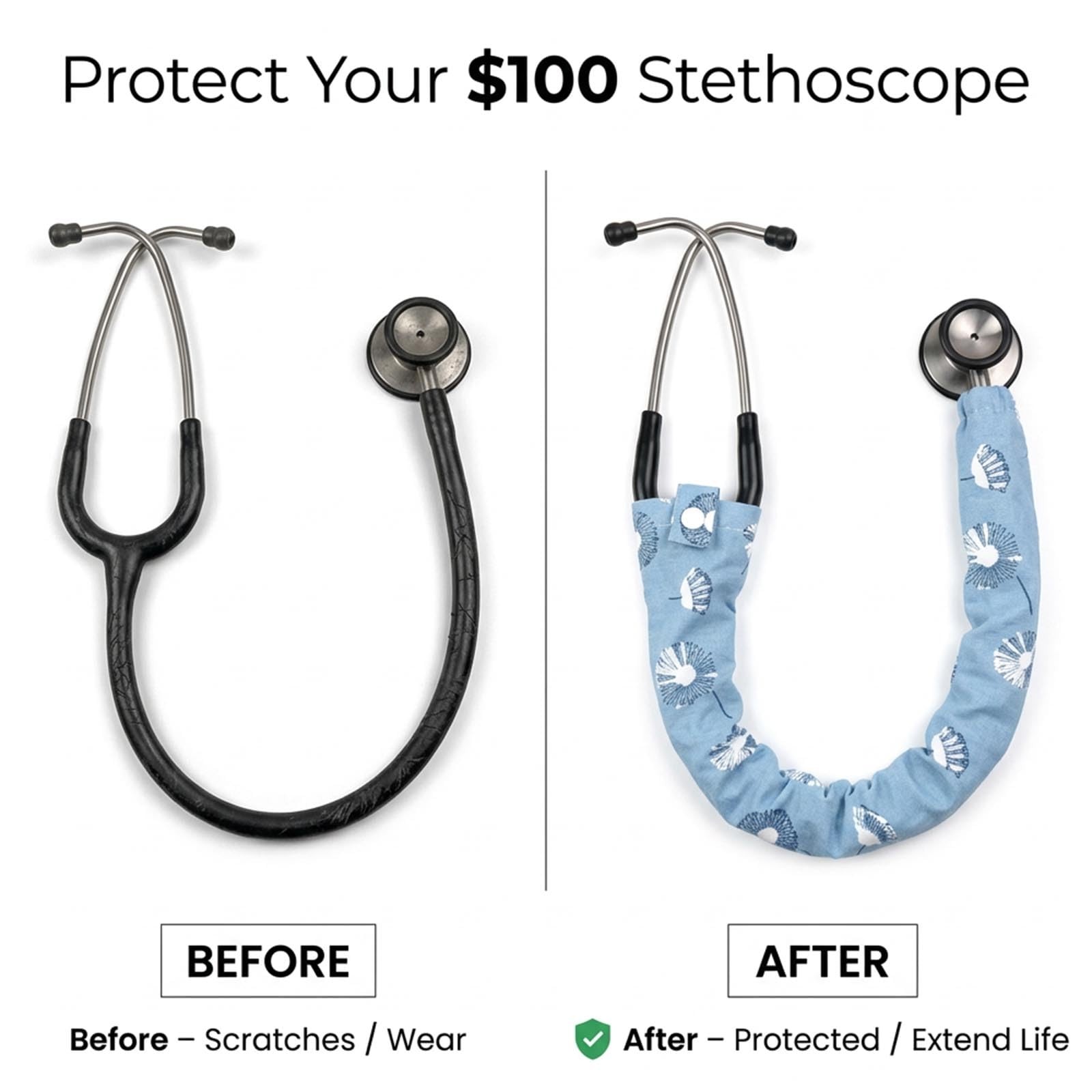Stethoscope Covers for Home and Clinic Use, Scratch & Abrasion Protection, 28…