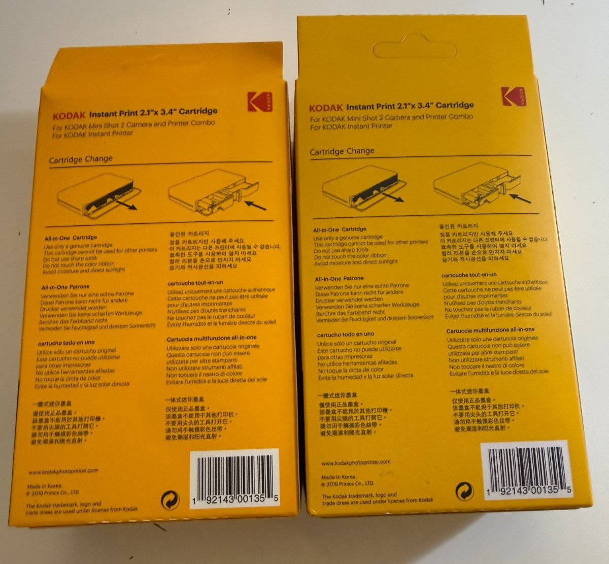2x Kodak Instant Print 2.1″x 3.4″ Cartridges Lot Of 2 Sealed New