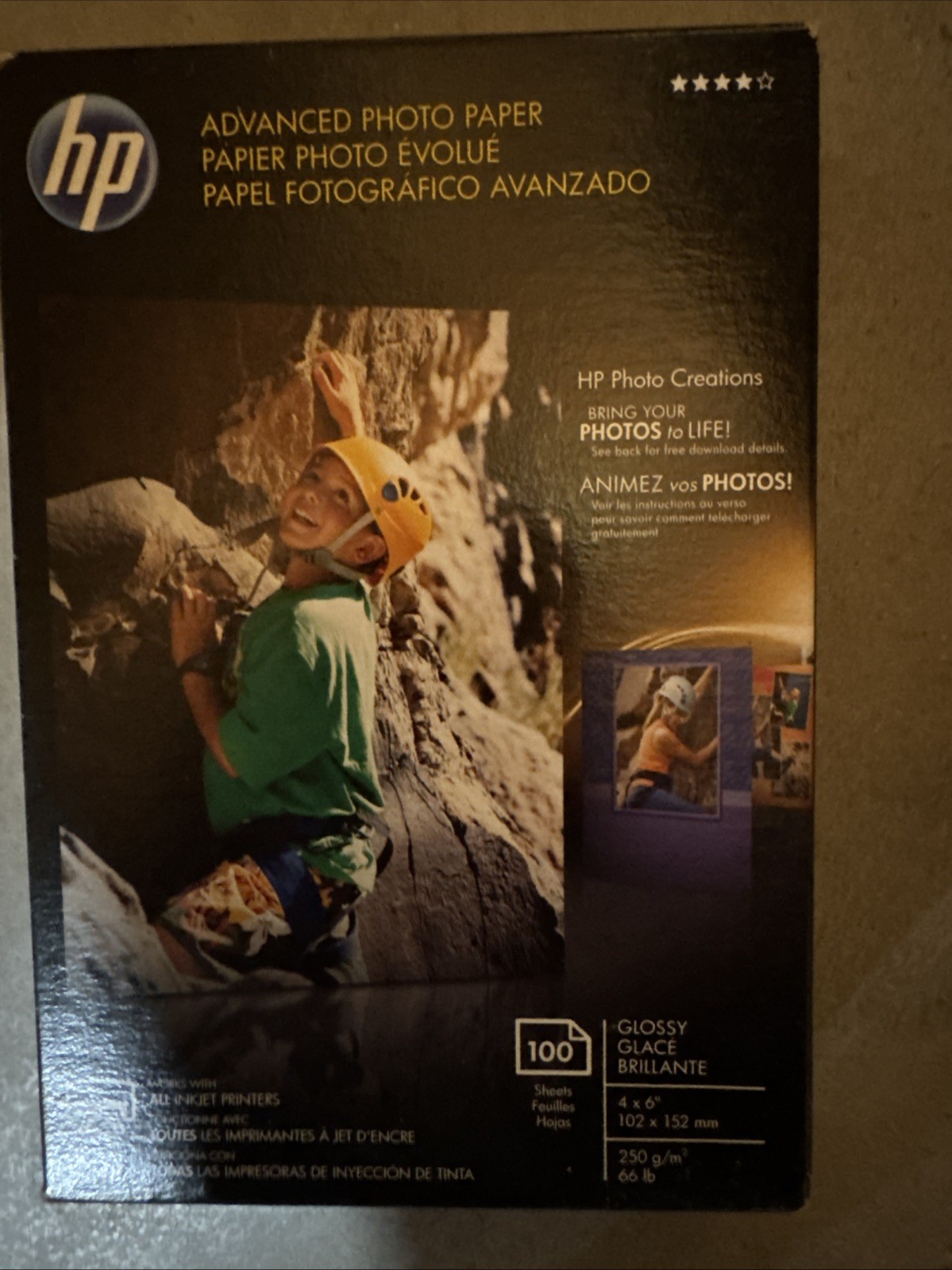 HP Advanced Photo Paper Glossy 100 Sheets 4″x6″ Q6638A Inkjet Printers 66LB