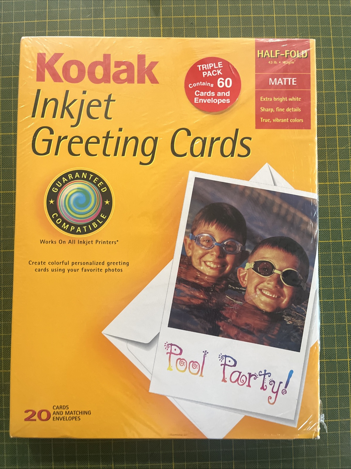 Kodak 1263524 InkJet Matte Greeting Cards 60 Cards/Envelopes (NIB)